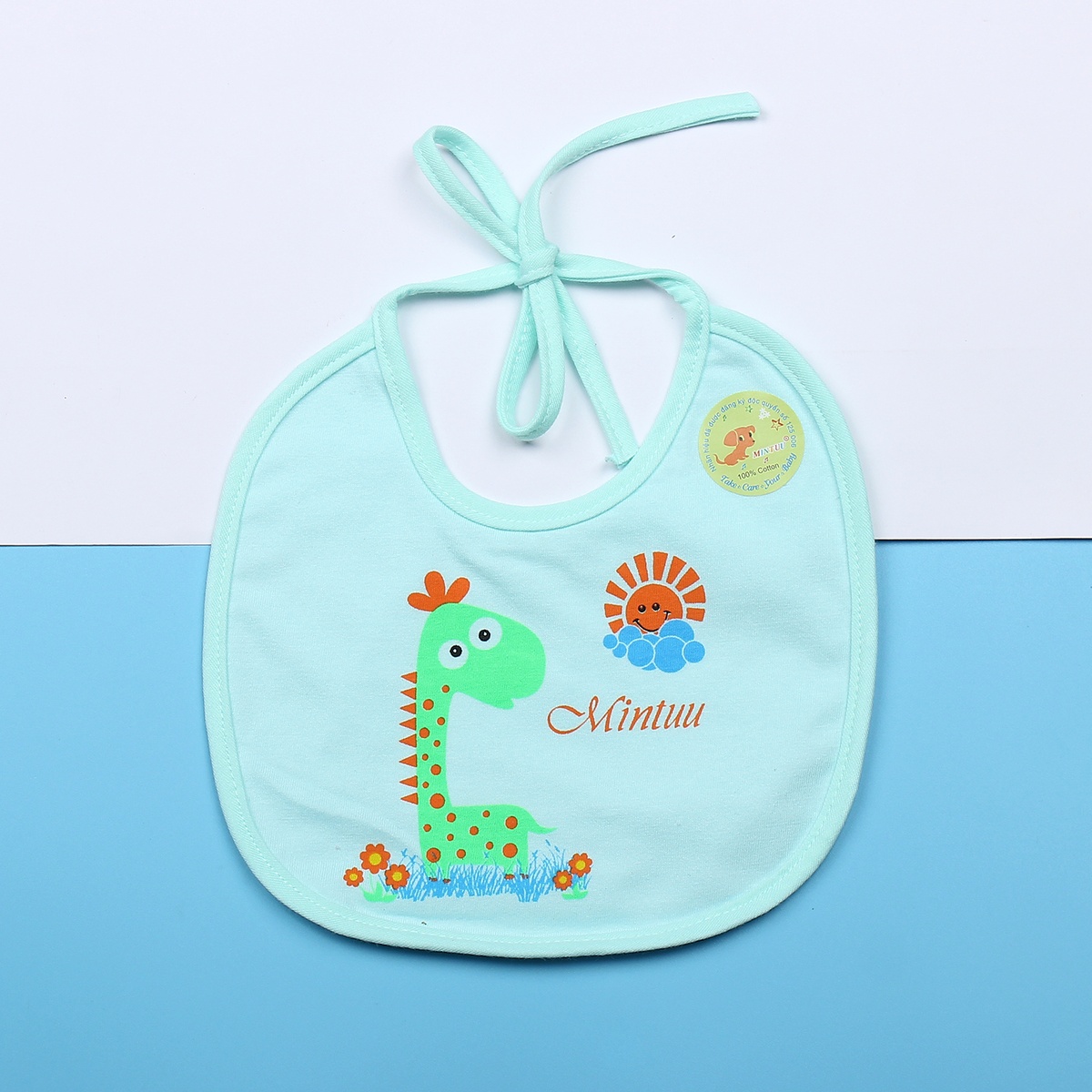 Set 2 yếm buộc dây họa tiết đáng yêu cho bé MT19  - mặt trái