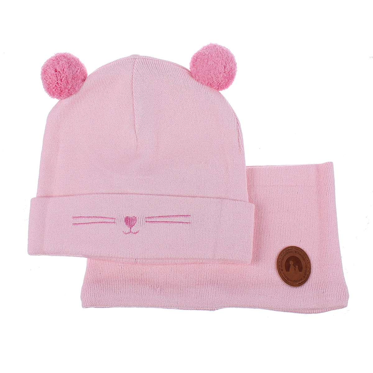 Set khăn mũ len Mamago NĐ19D (Hồng)