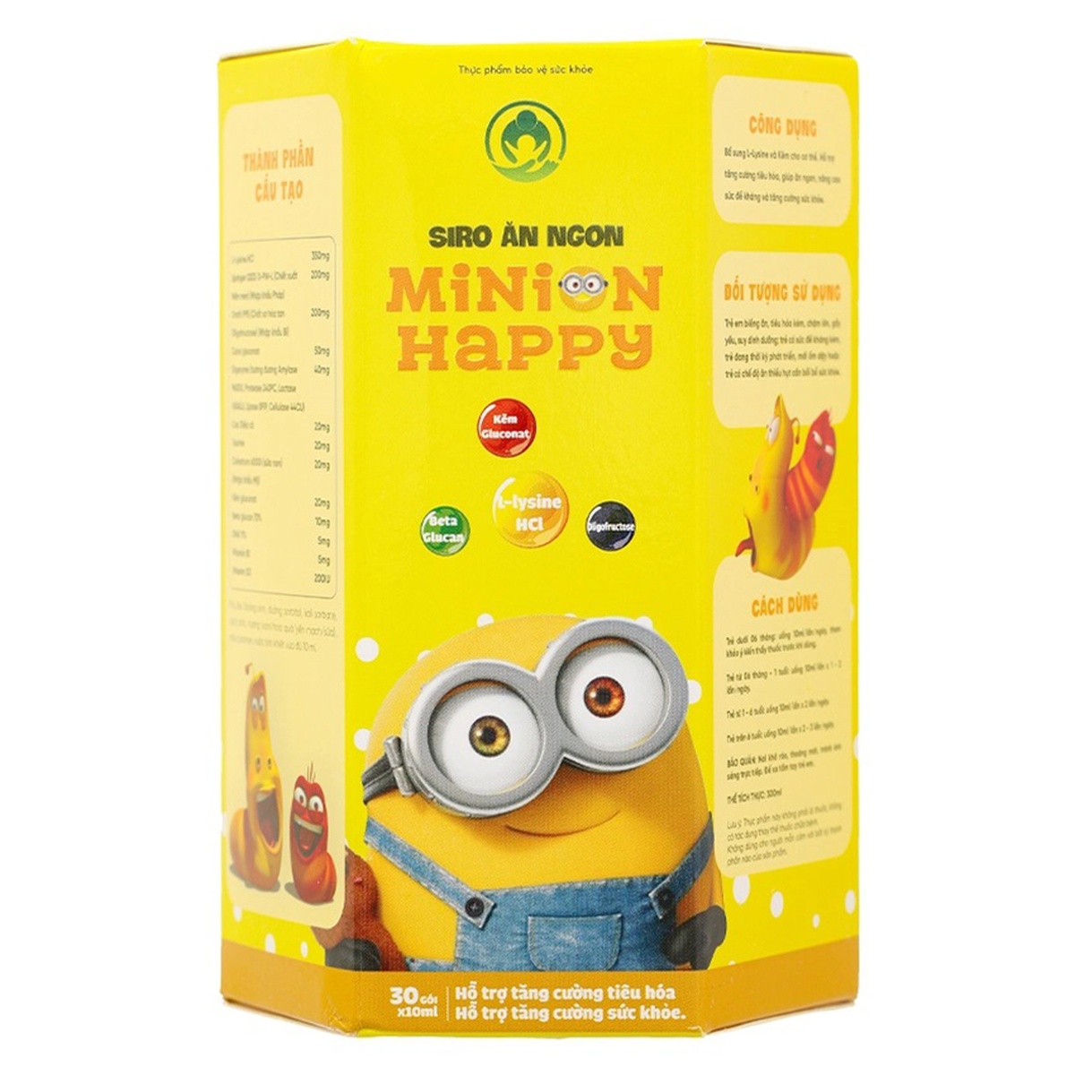 Siro ăn ngon Minion Happy 30 gói - mặt trái