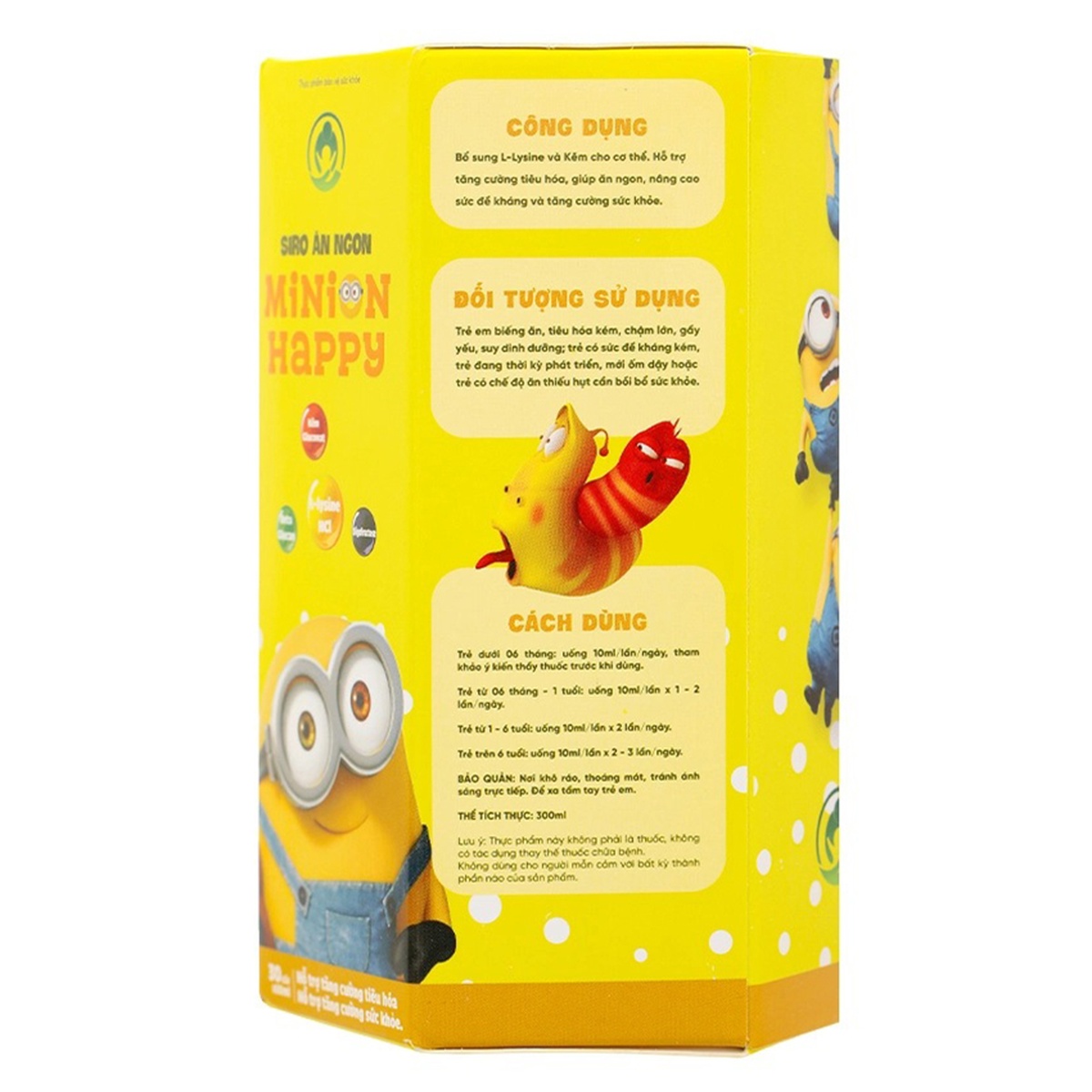Siro ăn ngon Minion Happy 30 gói - mặt sau