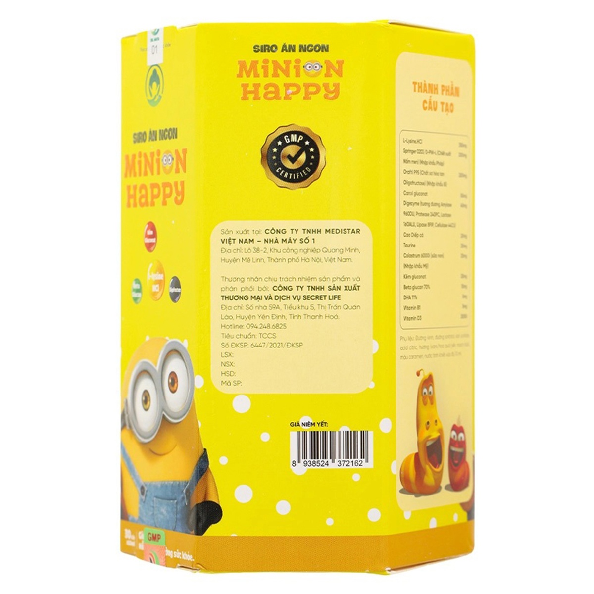 Siro ăn ngon Minion Happy 30 gói - góc nghiêng