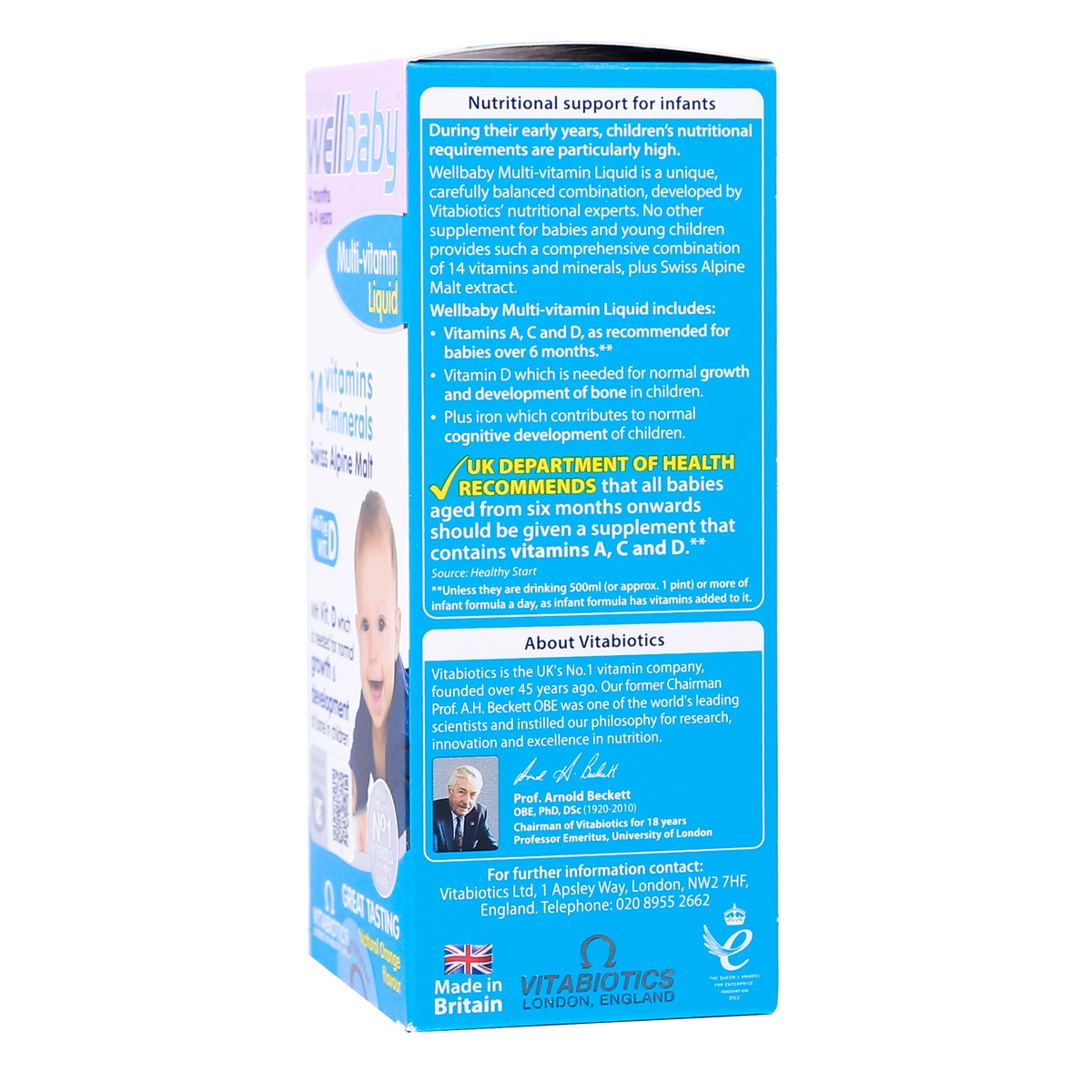 Thực phẩm bảo vệ sức khỏe Wellbaby Multi-Vitamin Liquid 150ml - góc nghiêng
