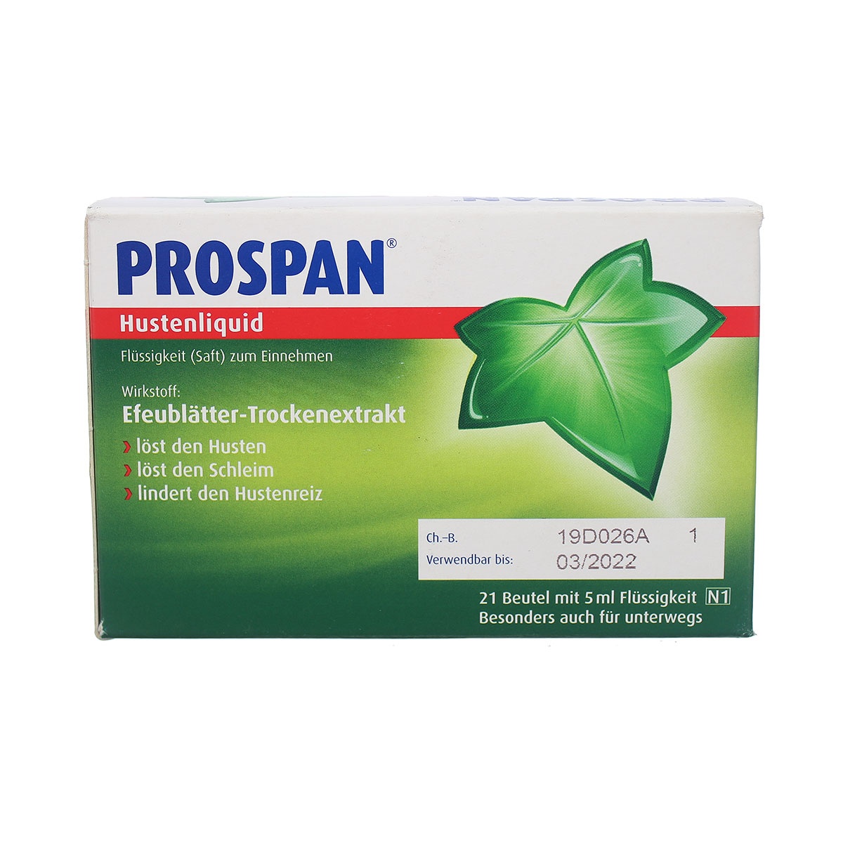 Siro ho Prospan Đức dạng gói ( 21 gói) cho bé từ 6 tuổi  - mặt trái
