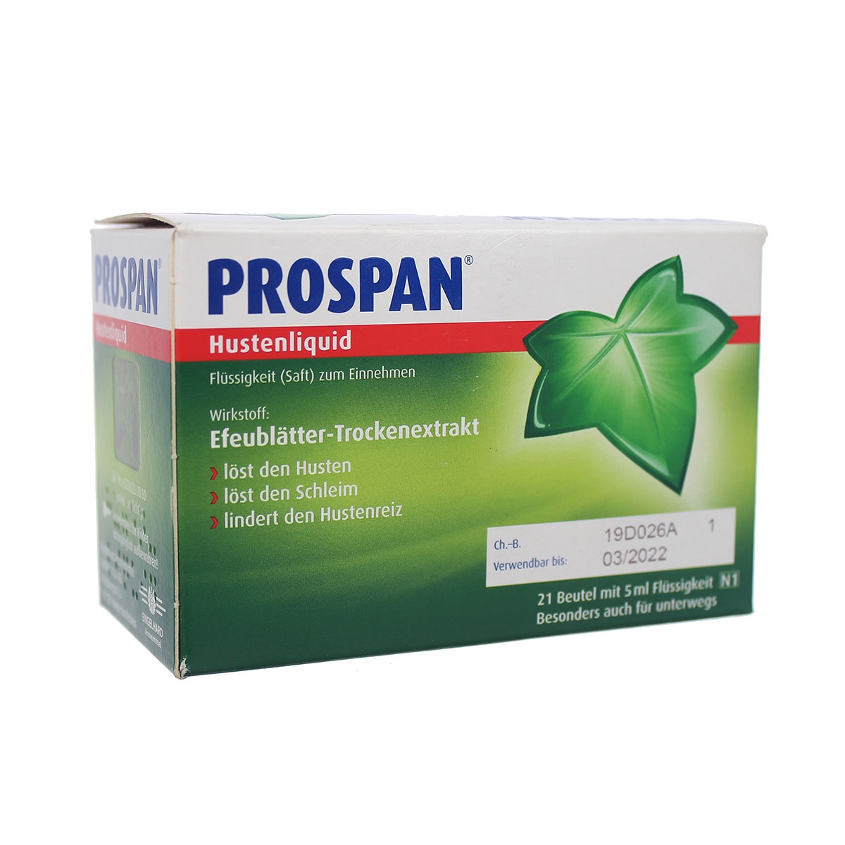  Siro ho Prospan Đức dạng gói ( 21 gói) cho bé từ 6 tuổi  - mặt phải