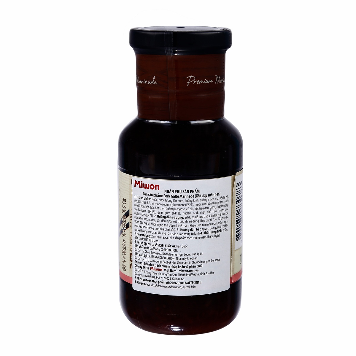 Sốt ướp sườn heo Daesang chai 280g - mặt phải