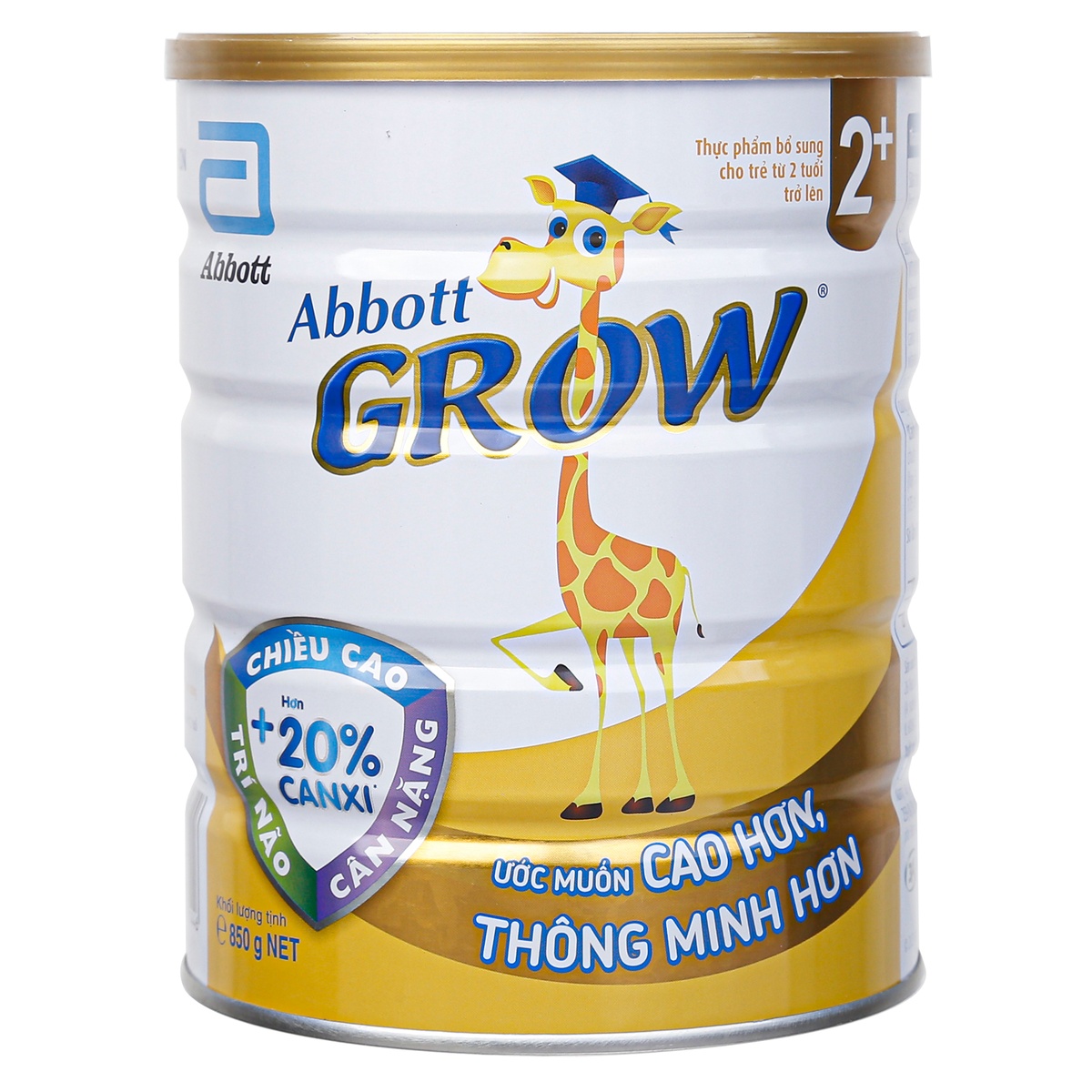 Sữa Abbott Grow 4/2+ hương Vani (cho bé >2 tuổi) 900g/850g - mặt sau