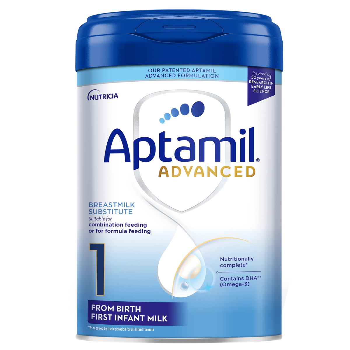 Sữa Aptamil Advanced Anh số 1 (cho bé 0-6 tháng) 800g - mặt trái