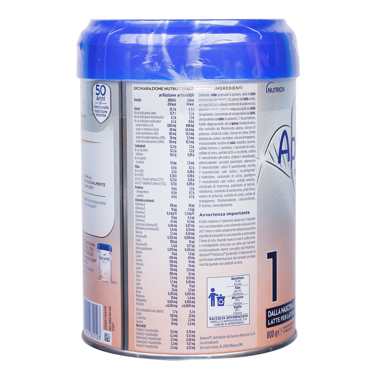 Sữa Aptamil Profutura Duobiotik số 1 800g ( 0 - 6 tháng) - mặt trái