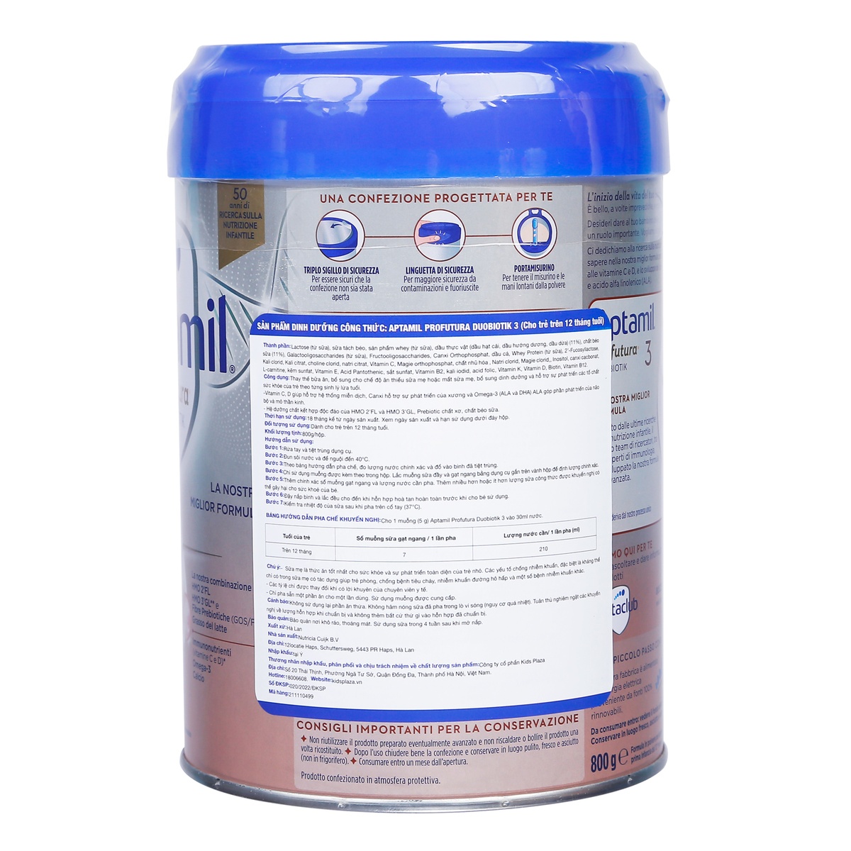 Sữa Aptamil Profutura Duobiotik số 3 800g ( bé >12 tháng) - mặt phải