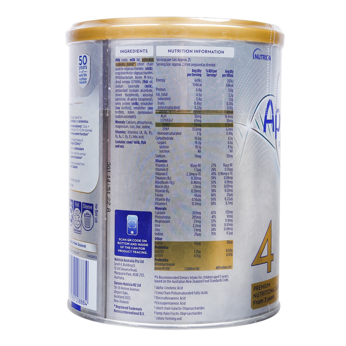 Sữa Aptamil Profutura Úc số 4 (cho bé từ 3 tuổi trở lên) 900g - mặt phải