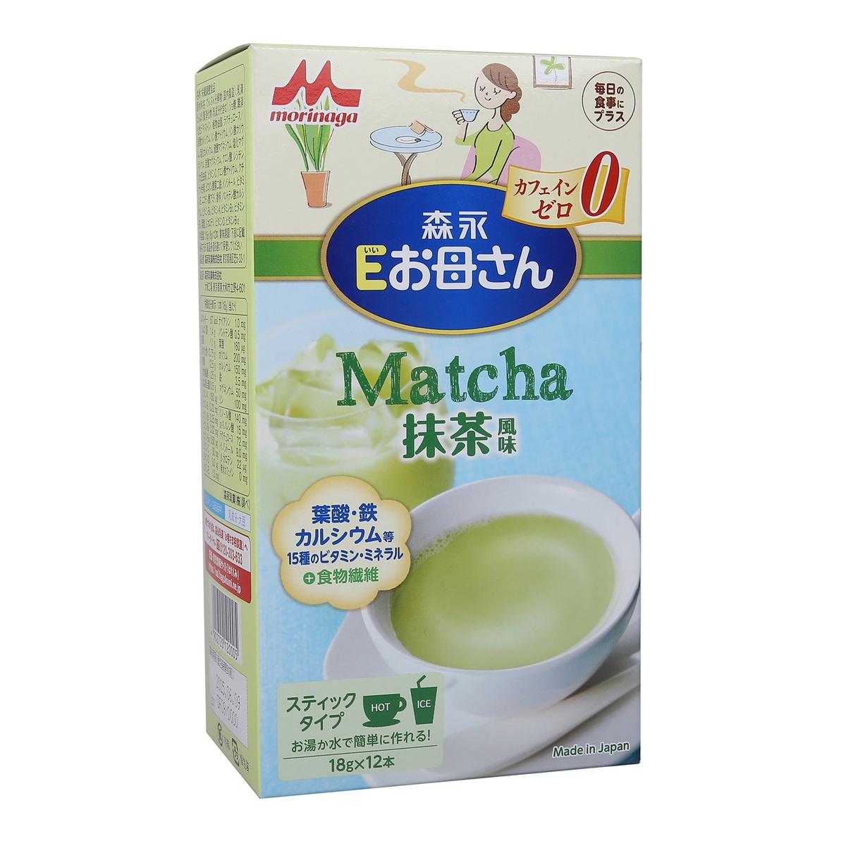 Sữa bầu Morinaga vị Trà Xanh (216g) - mặt phải