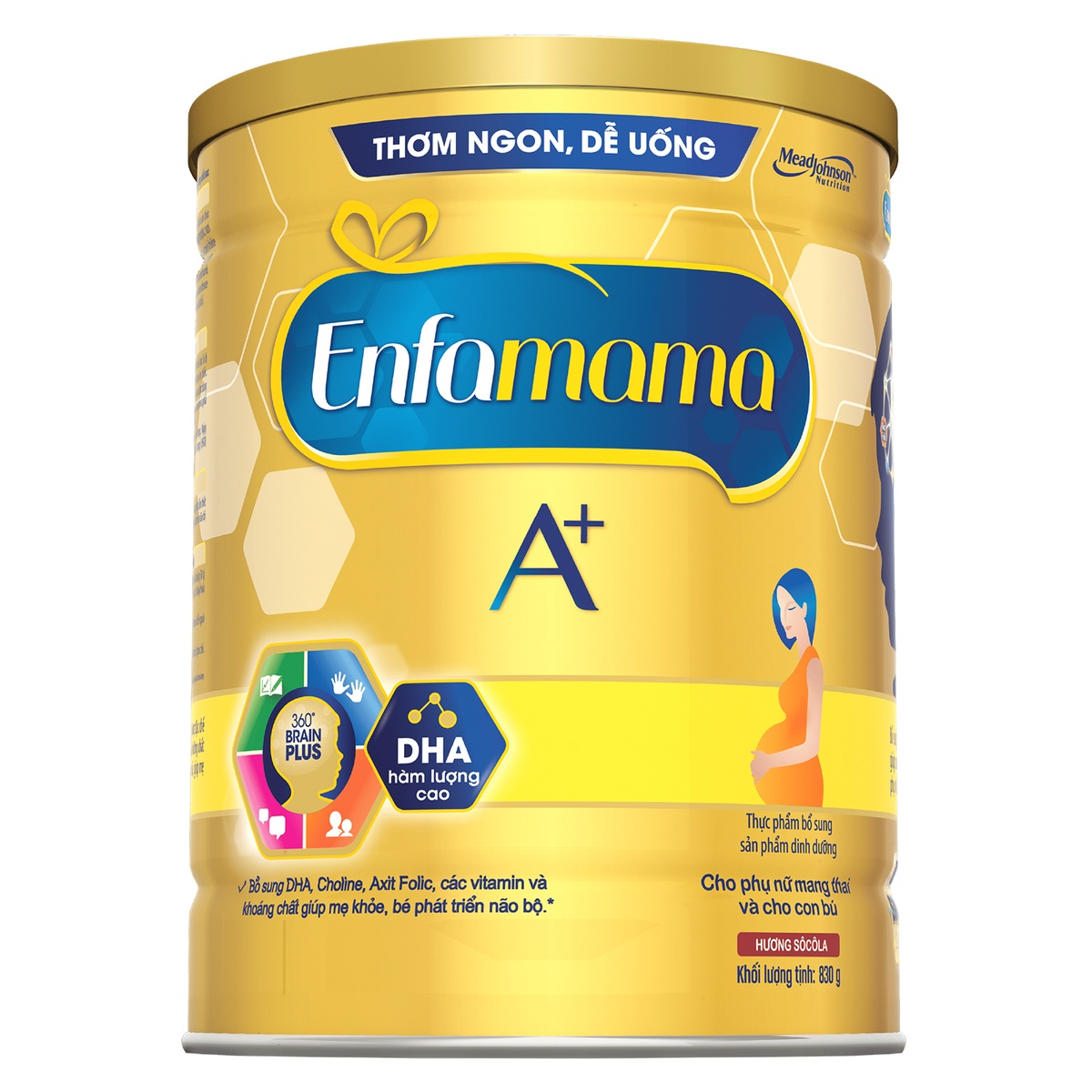 Sữa bầu cho mẹ Enfamama A+ Chocolate 830g - mặt sau