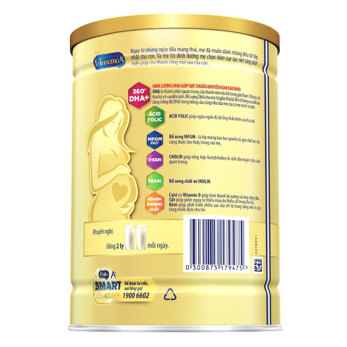 Sữa bầu Enfamama A+ Hương Socola 830g - mặt phải