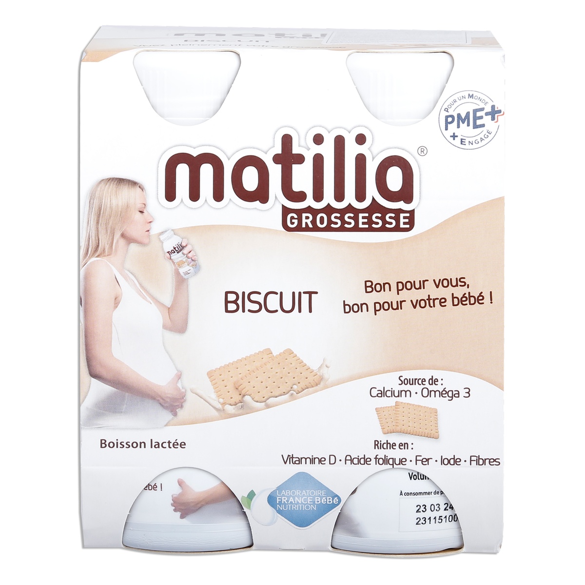 Sữa Bầu Matilia Vị Bích Quy (Lốc 4 Hộp) - góc nghiêng
