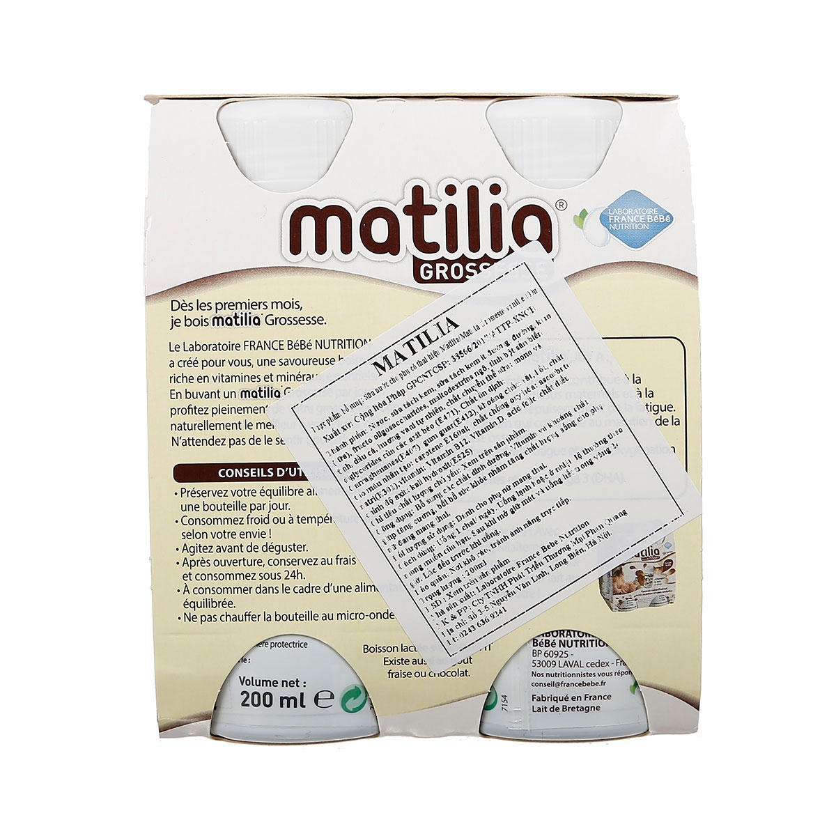 Sữa Bầu Matilia Vị Vani (Lốc 4 Hộp) - góc nghiêng
