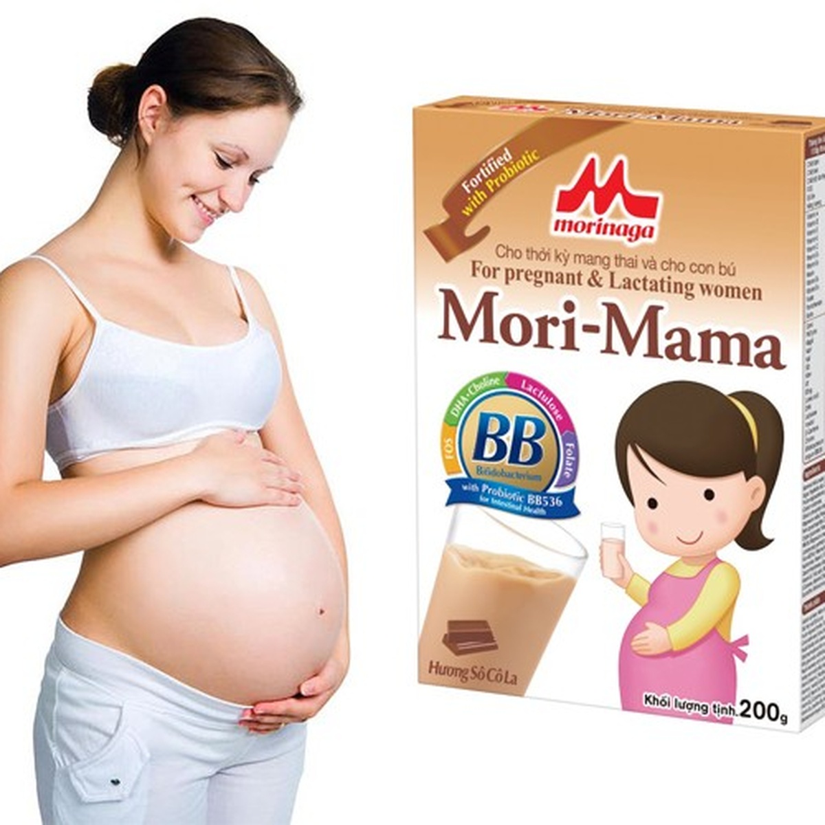 Sữa bầu Mori Mama 200g (vị Socola) - mặt sau