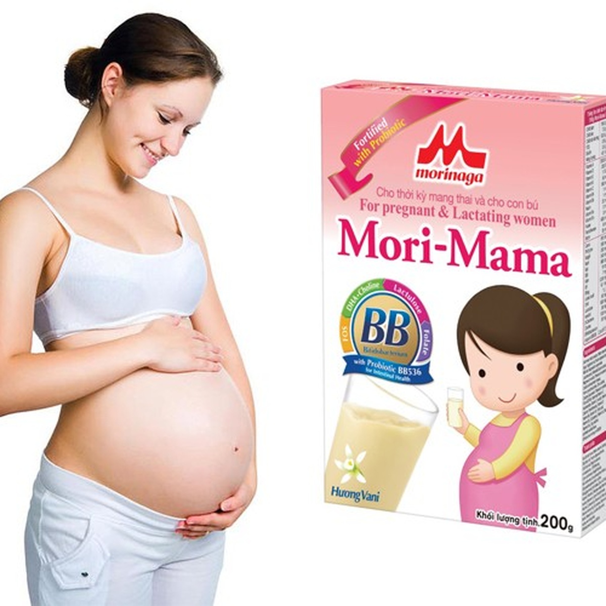 Sữa bầu Mori Mama 200g (vị vani) - mặt phải