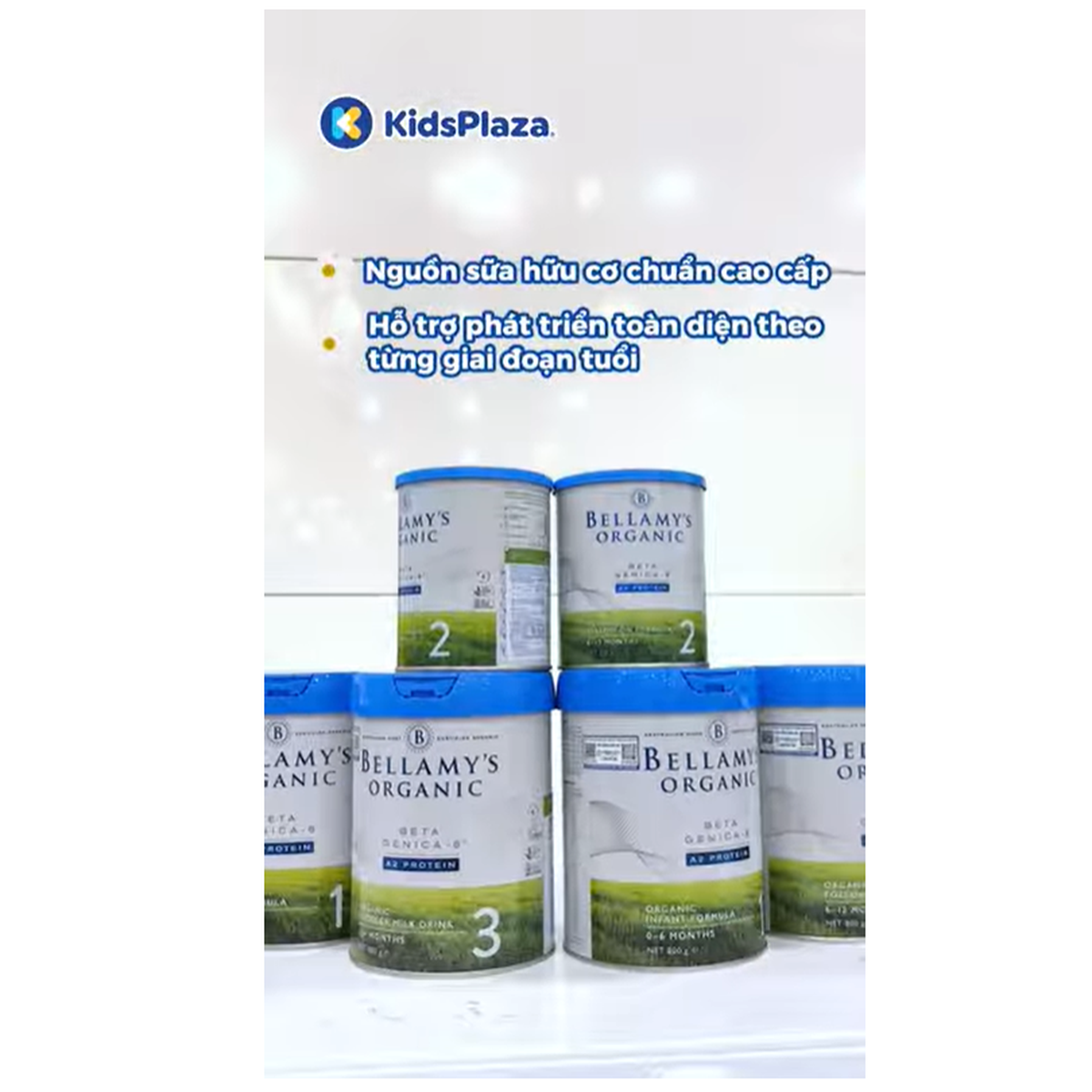 Sữa Bellamy's Organic A2 số 4 (cho bé trên 2 tuổi) 800g - video