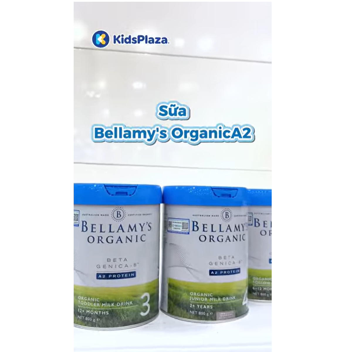Sữa Bellamy's Organic A2 số 3 (cho bé 1-2 tuổi) 800g - video