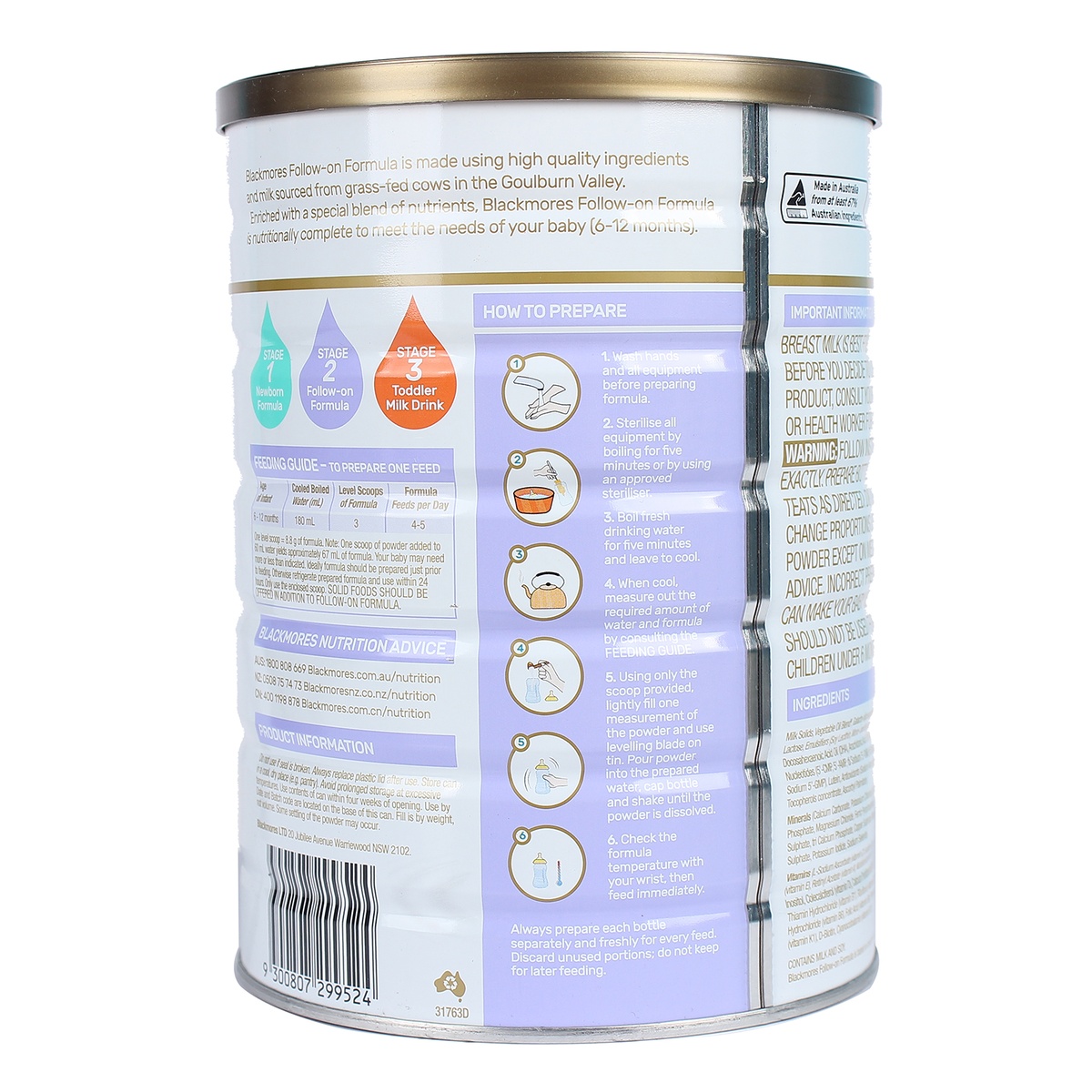 Sản phẩm dinh dưỡng công thức Blackmores số 2 900g (cho trẻ từ 6-12 tháng) - Sữa Blackmores Úc Số 2 900g (6-12 tháng)-2
