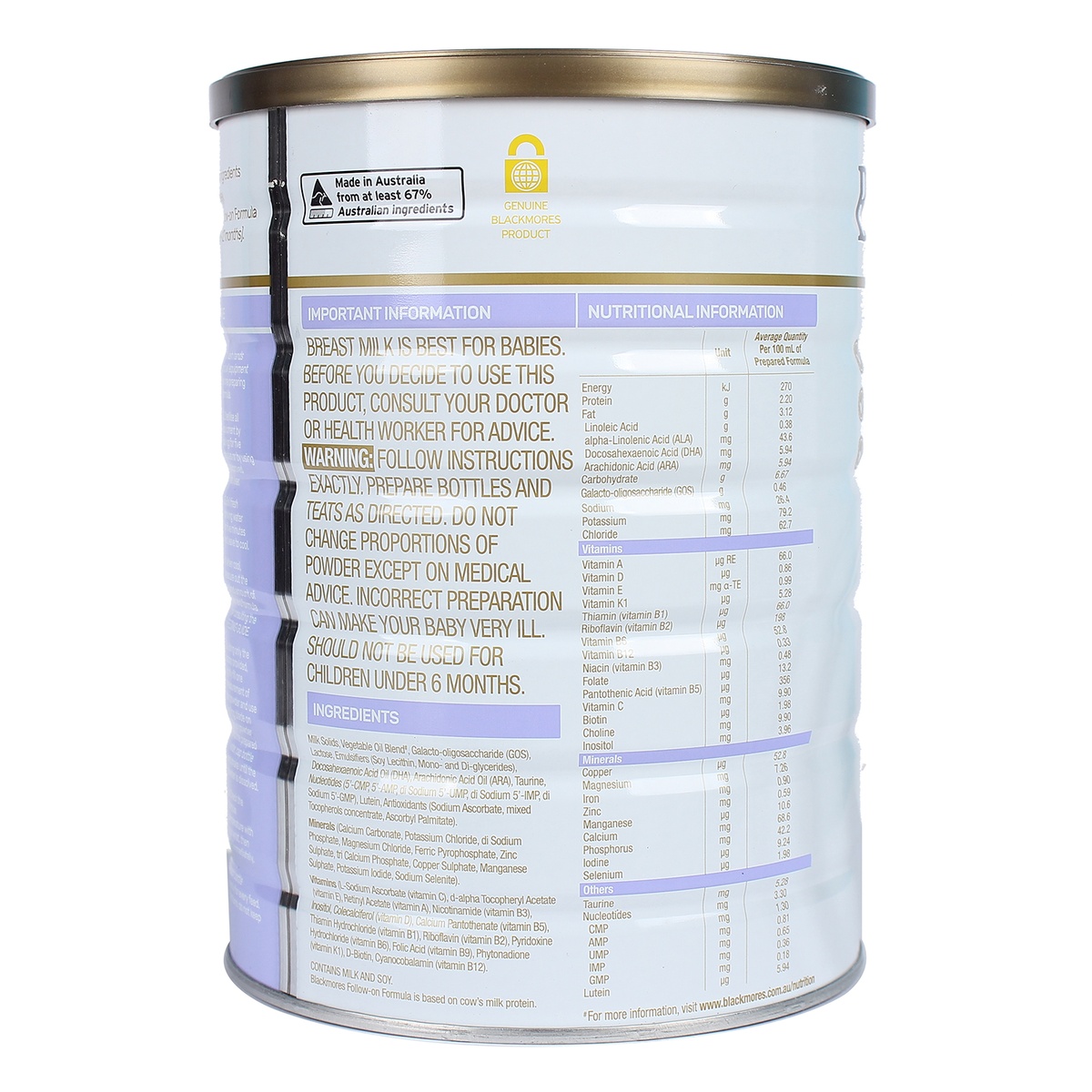Sản phẩm dinh dưỡng công thức Blackmores số 2 900g (cho trẻ từ 6-12 tháng) - Sữa Blackmores Úc Số 2 900g (6-12 tháng)-3
