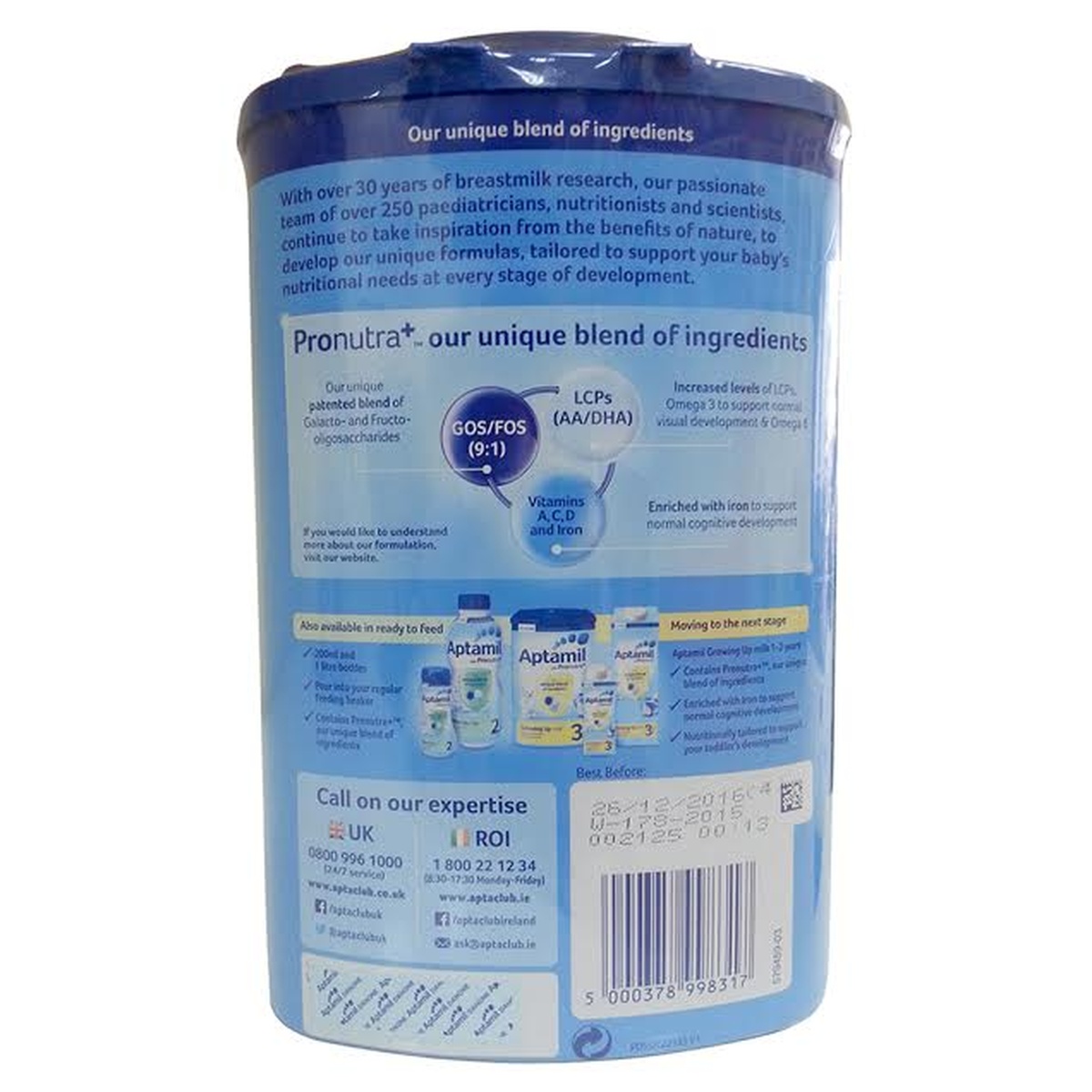 Sữa Aptamil số 2 Anh 900g cho bé từ 6 - 12 tháng tuổi - góc nghiêng