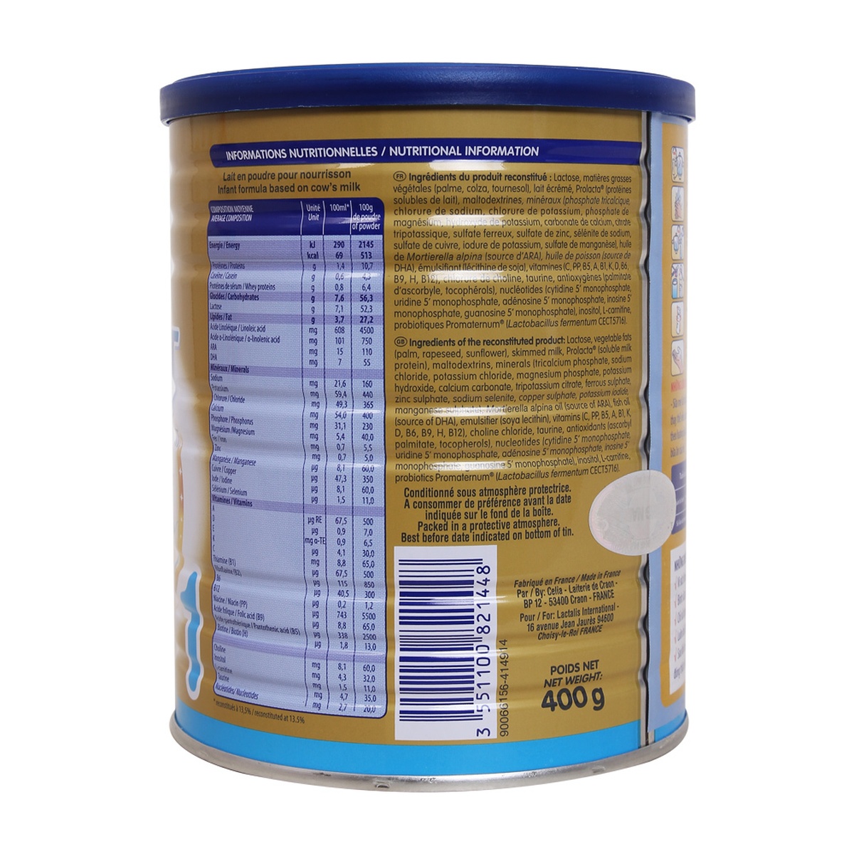 Sữa bột Celia Expert 1 400gr - góc nghiêng