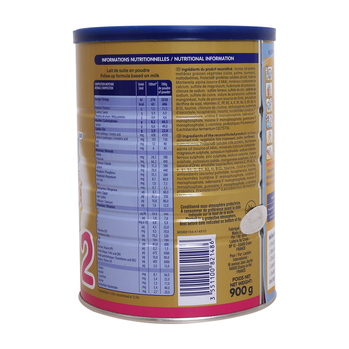 Sữa bột Celia Expert 2 - 900g - mặt sau