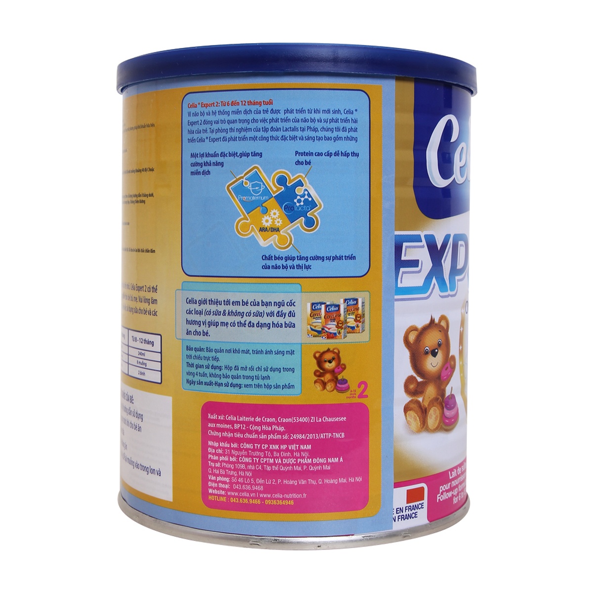 Sữa bột Celia Expert 2 cho 6-12M (400g) - mặt phải