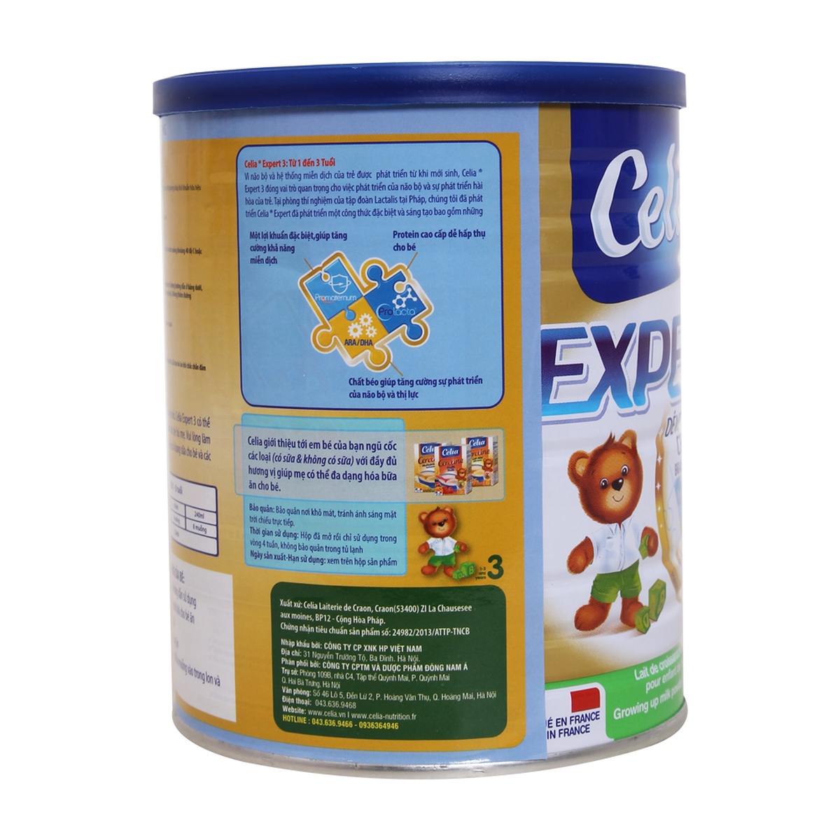 Sữa bột Celia Expert 3 - 400g - mặt sau