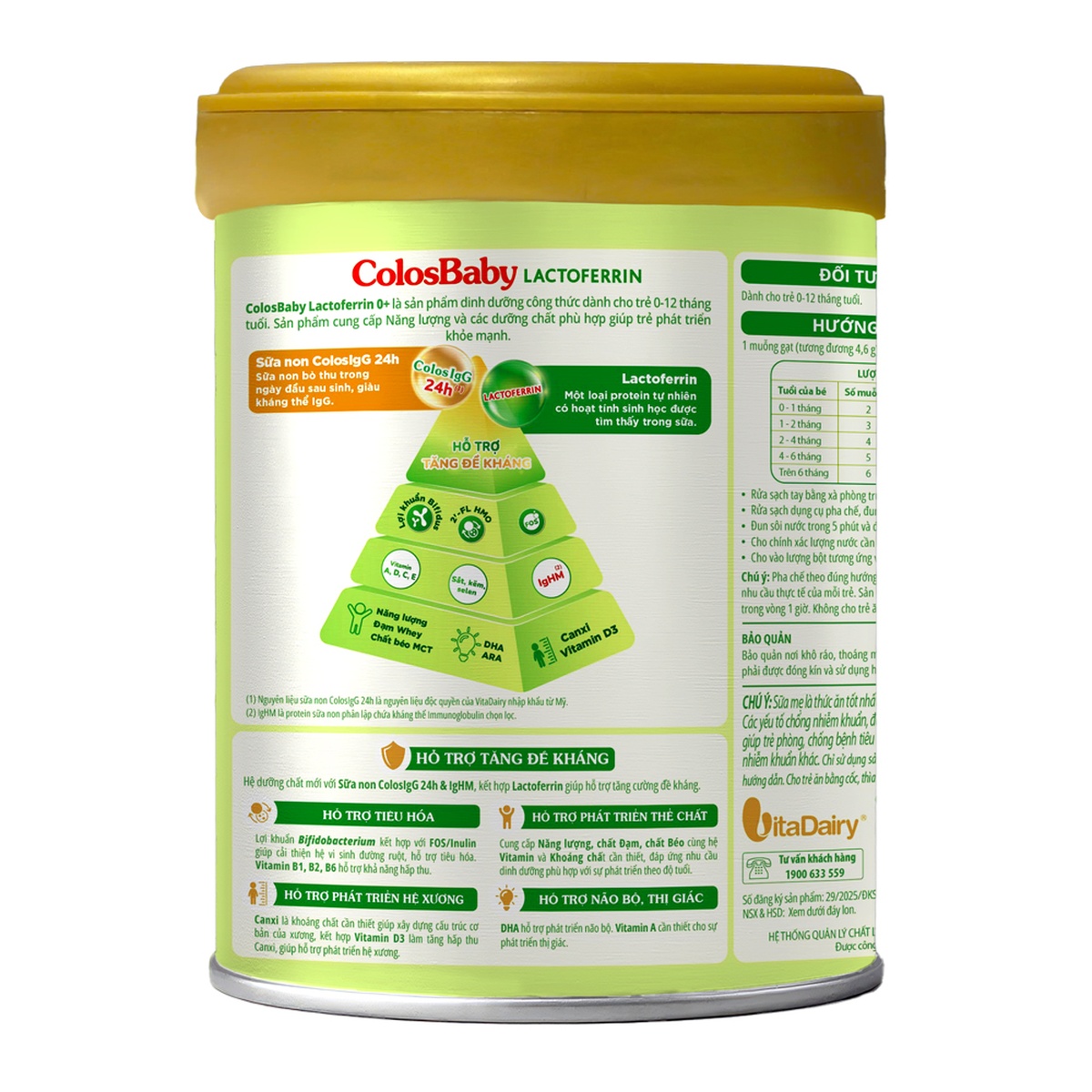 Sữa bột ColosBaby Lactoferrin 0+ 400g - mặt trái