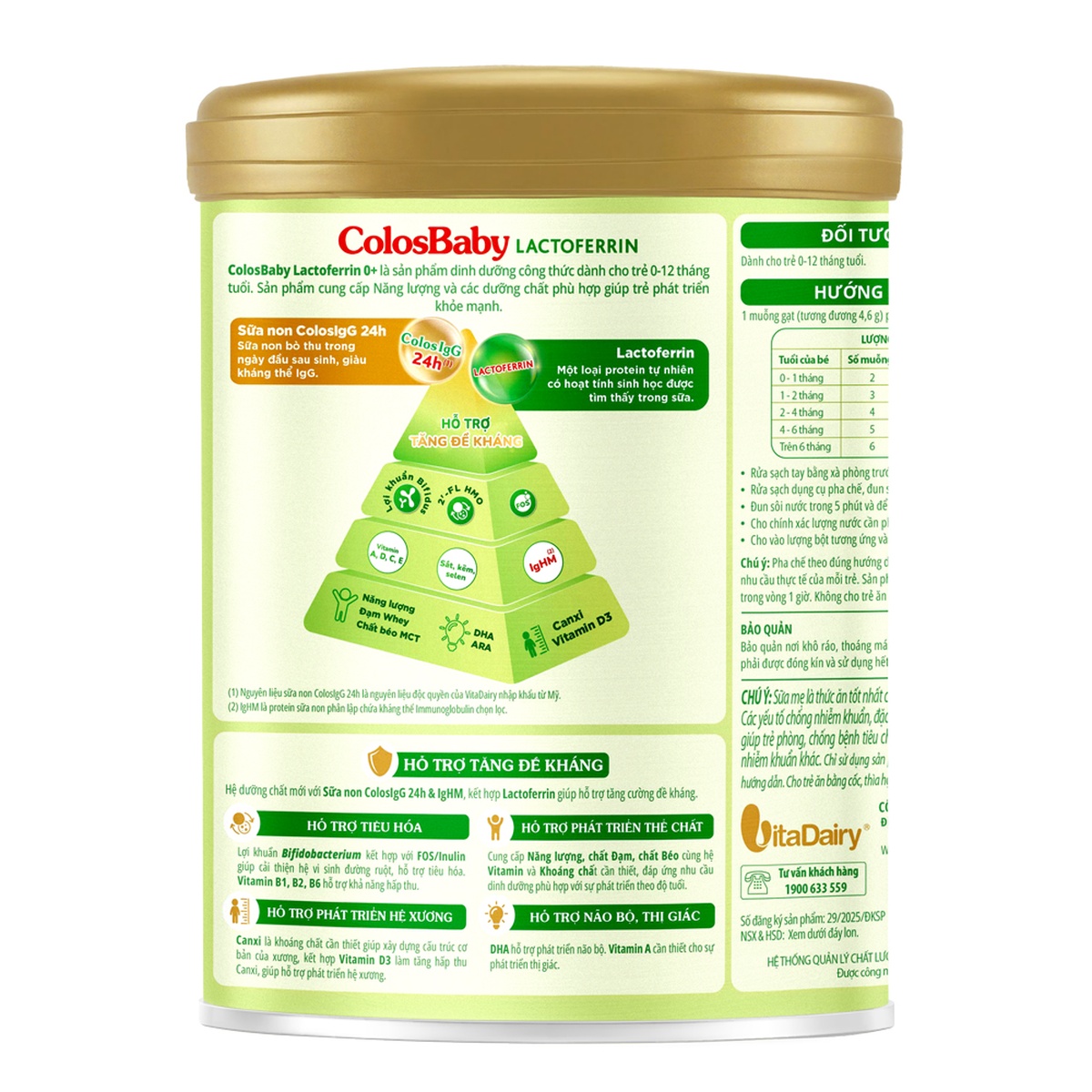 Sữa ColosBaby Lactoferrin 0+ 800g - mặt trái