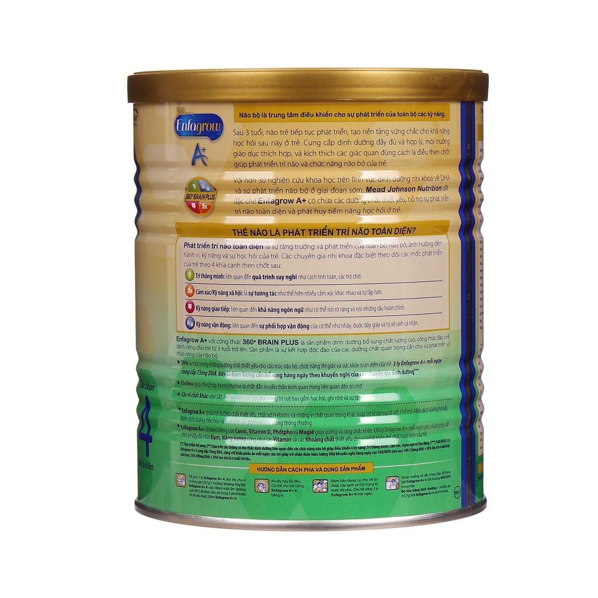 Sữa bột Enfagrow A+ số 4 hộp 400g - mặt phải