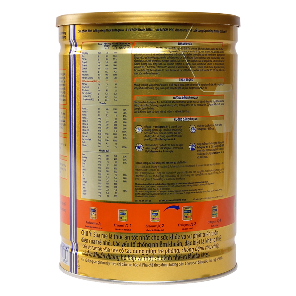 Sữa Enfagrow A+ 3 1.8kg (1 - 3 tuổi) - mặt phải