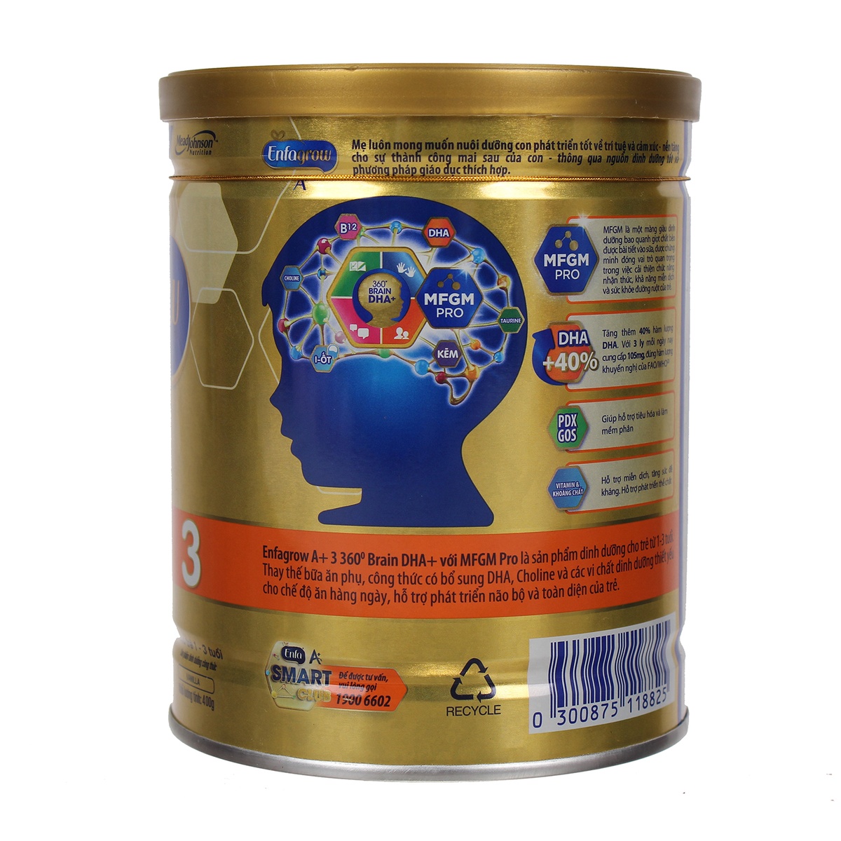Sữa Enfagrow A+ 3 400g phát triển não bộ cho bé từ 1-3 tuổi - mặt trái