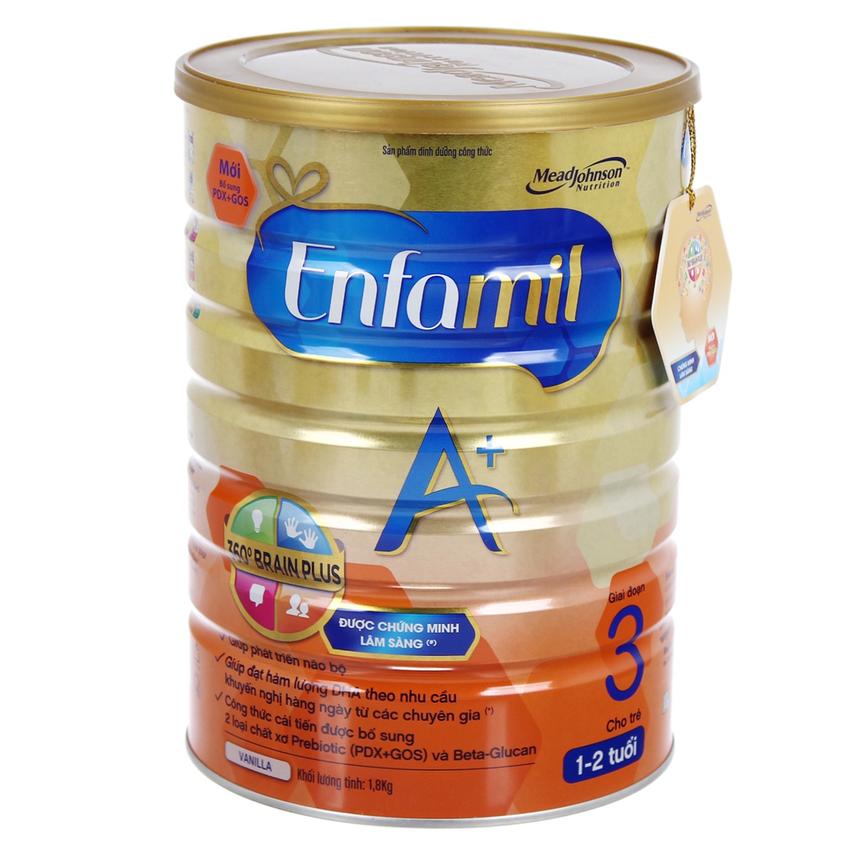 Sữa bột Enfamil A+ 360º Brain Plus số 3 1,8Kg - mặt trái