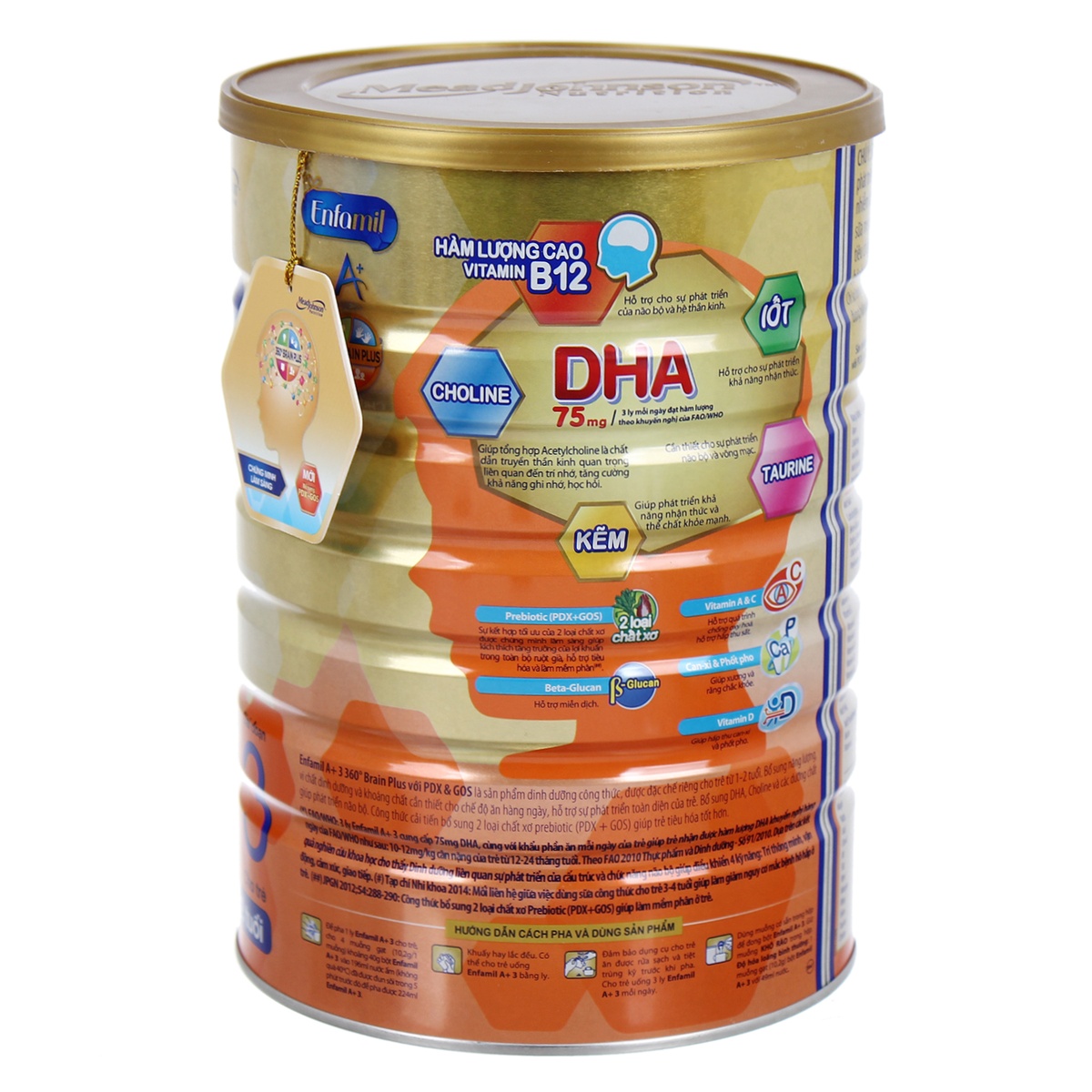 Sữa bột Enfamil A+ 360º Brain Plus số 3 1,8Kg - mặt phải