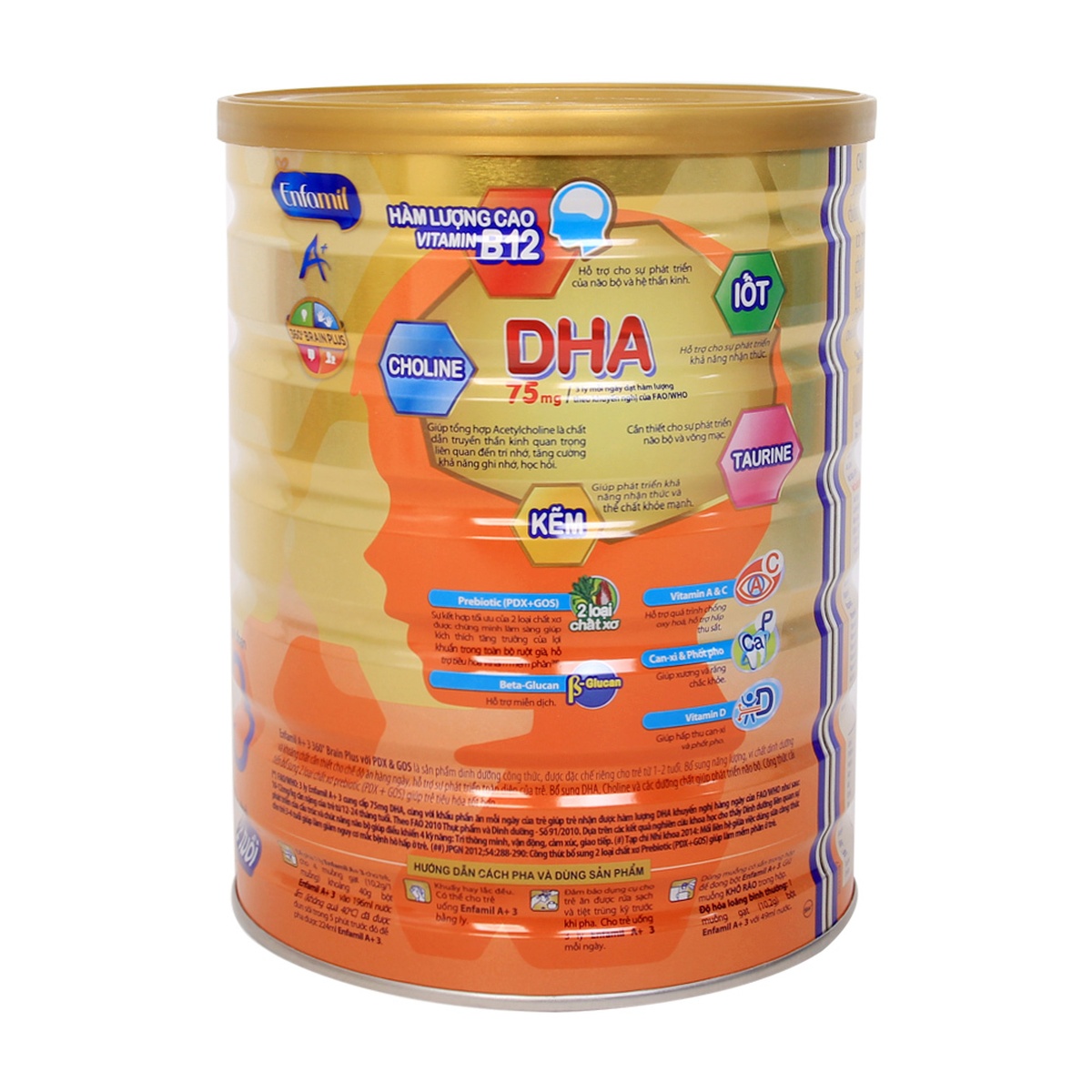 Sữa bột Enfamil A+ 360º Brain Plus số 3 900gr - mặt phải