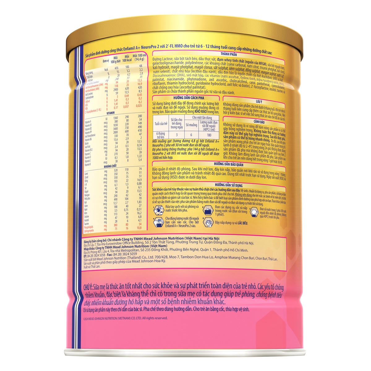 Sản phẩm dinh dưỡng công thức Enfamil A+ NeuroPro số 2 400g (cho bé từ 6-12 tháng) - mặt phải