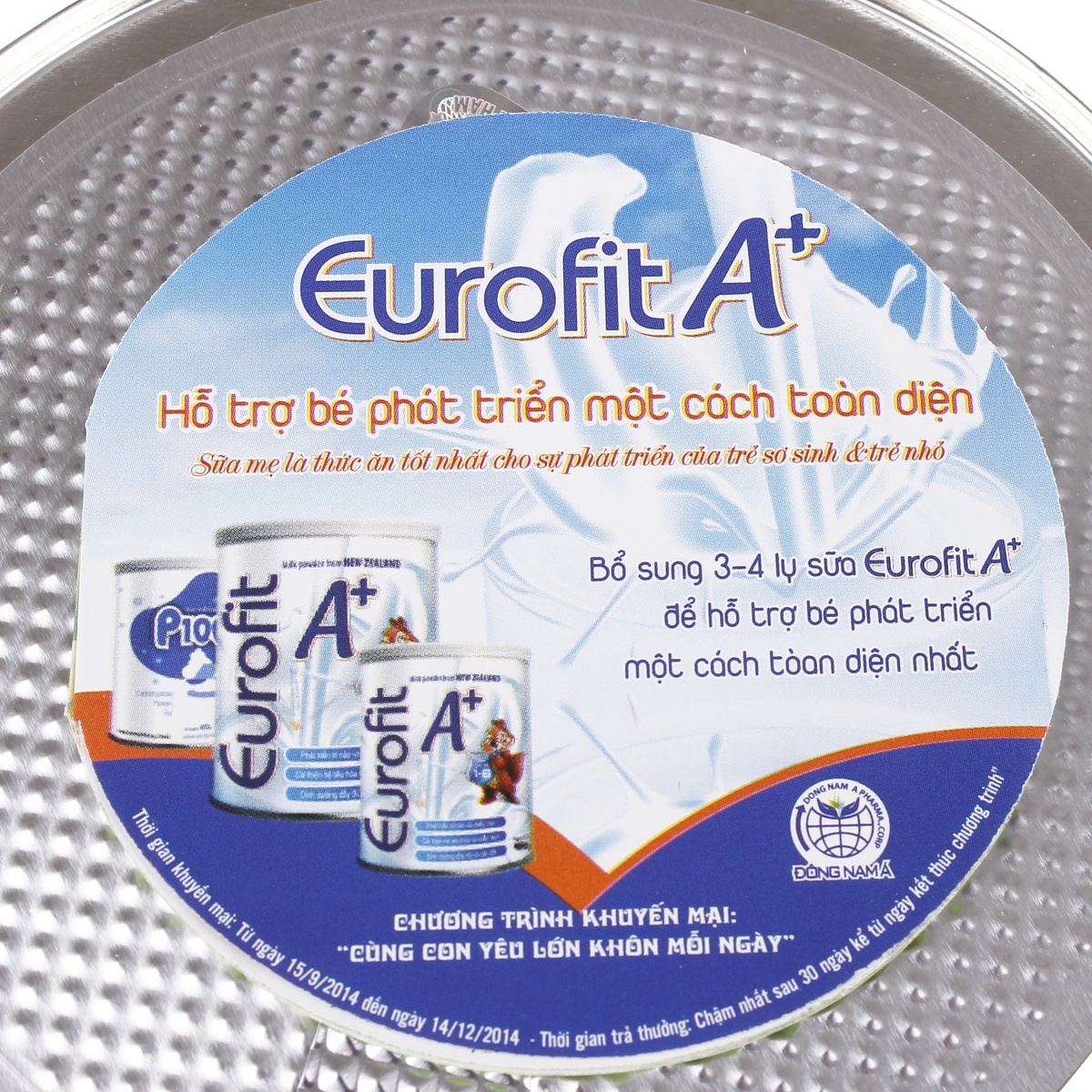 Sữa bột Eurofit A+ hộp 400g - mặt sau