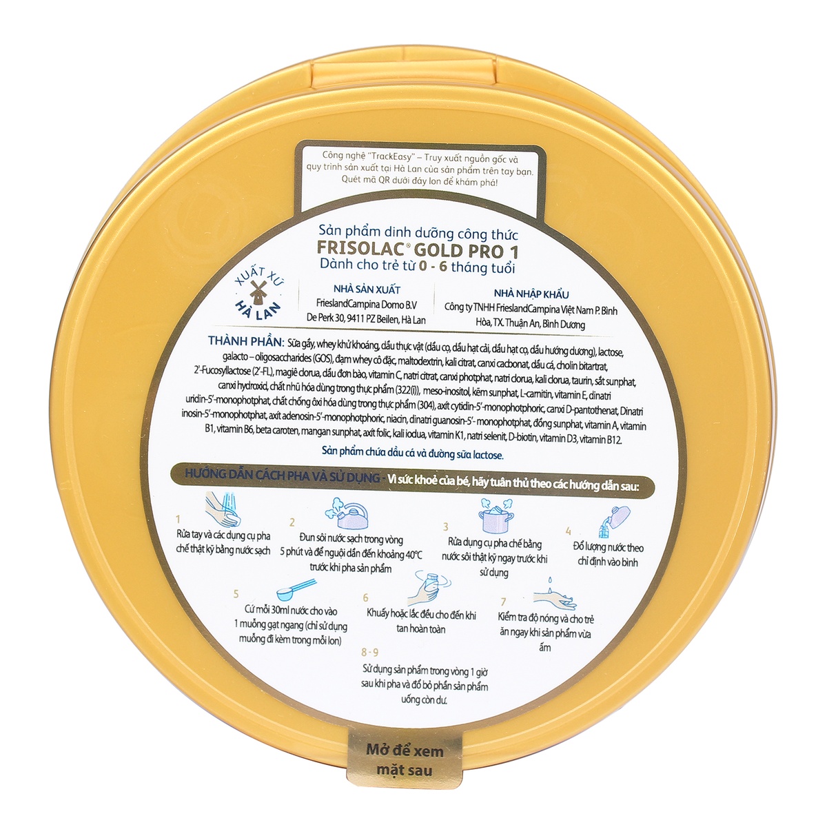 Sữa Frisolac Gold Pro số 1 800g cho bé 0-6M - góc nghiêng