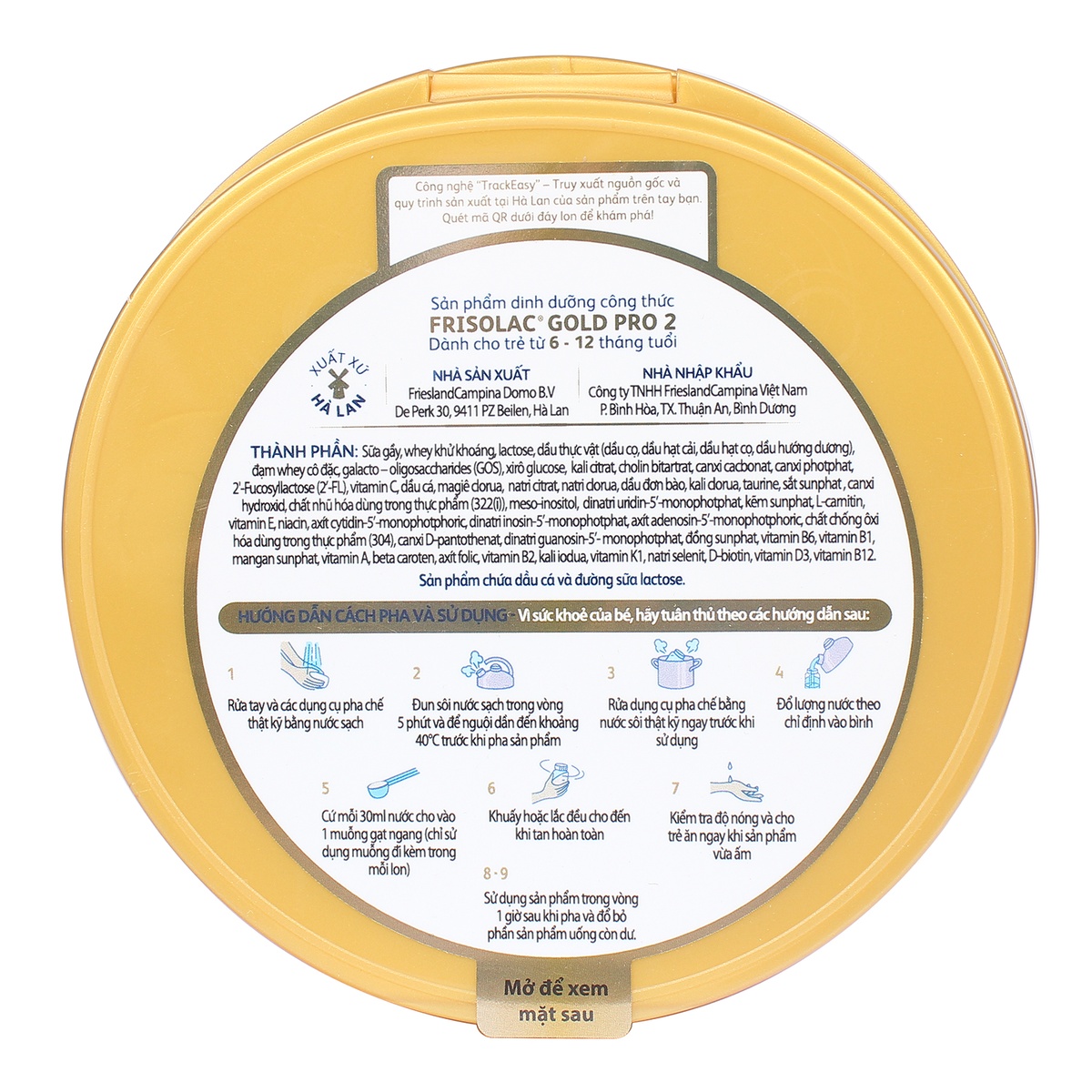 Sữa Frisolac Gold Pro số 2 800g cho bé 6M-12M - góc nghiêng