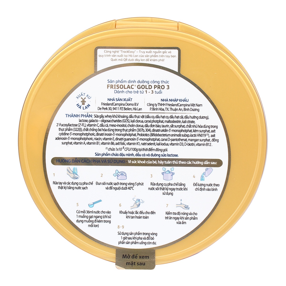 Sữa Frisolac Gold Pro số 3 800g cho bé 1-3 tuổi - góc nghiêng