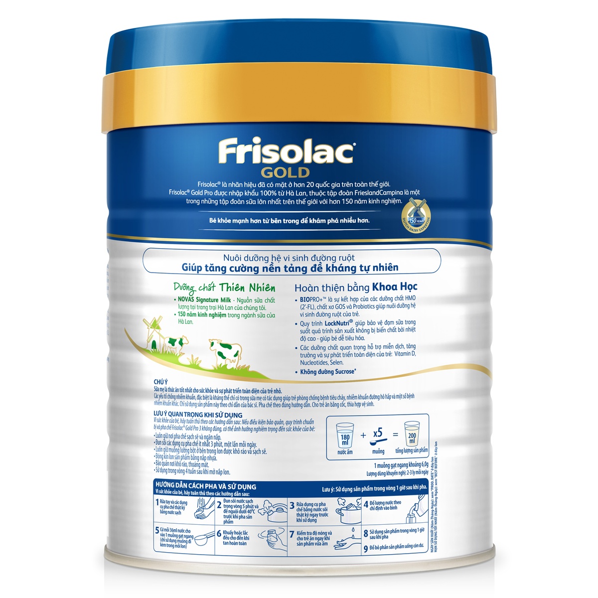 Sữa Frisolac Gold Pro số 3 800g cho bé 1-3 tuổi - mặt trái
