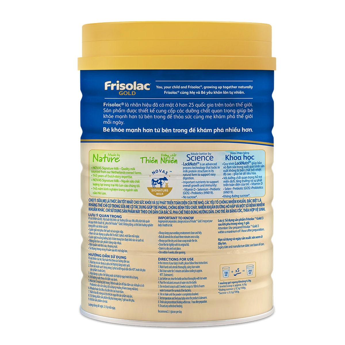 Sữa Frisolac Gold số 3 850g cho bé từ 1-2 tuổi - mặt phải