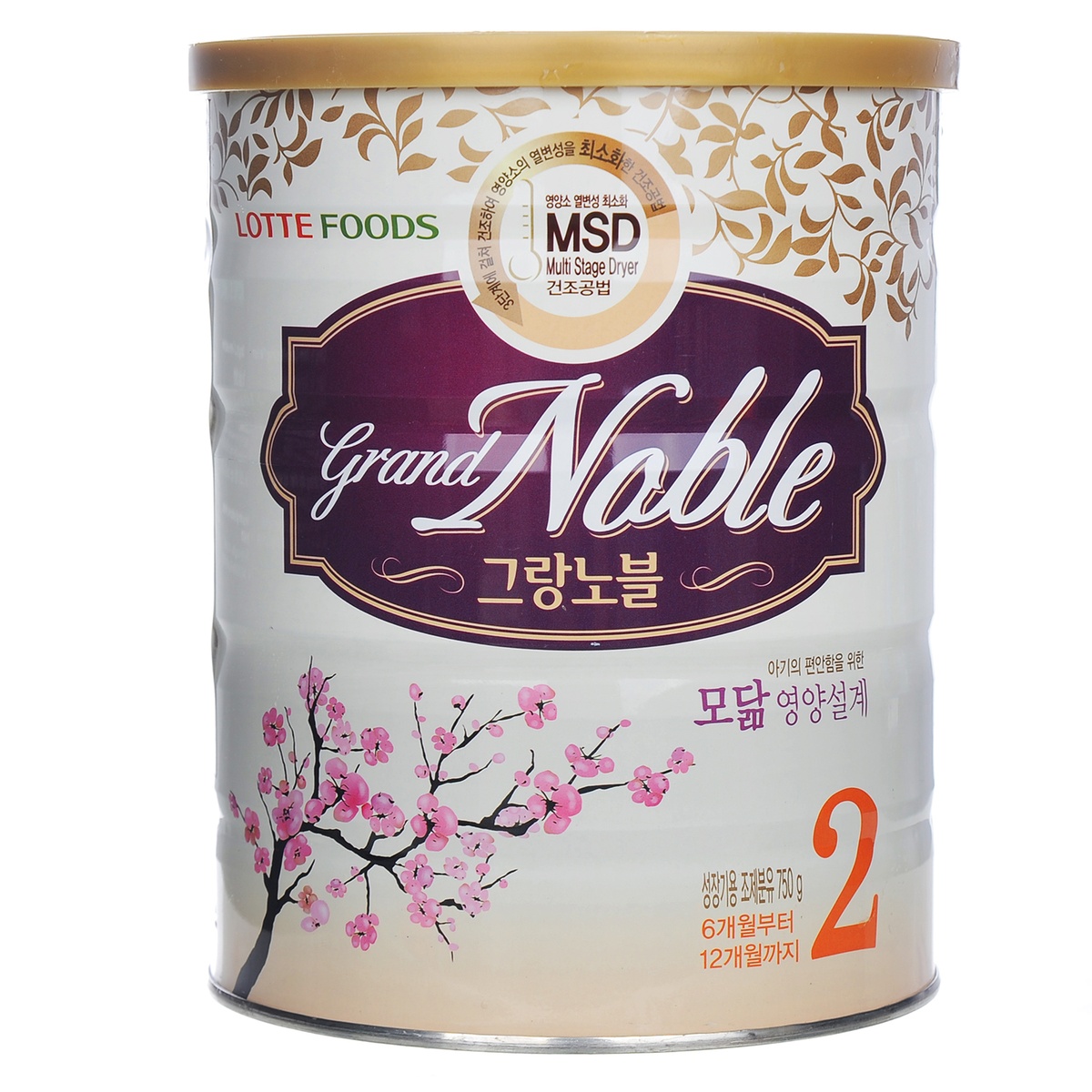 Sữa Grand Noble số 2 750g (6 - 12 tháng) - mặt trái