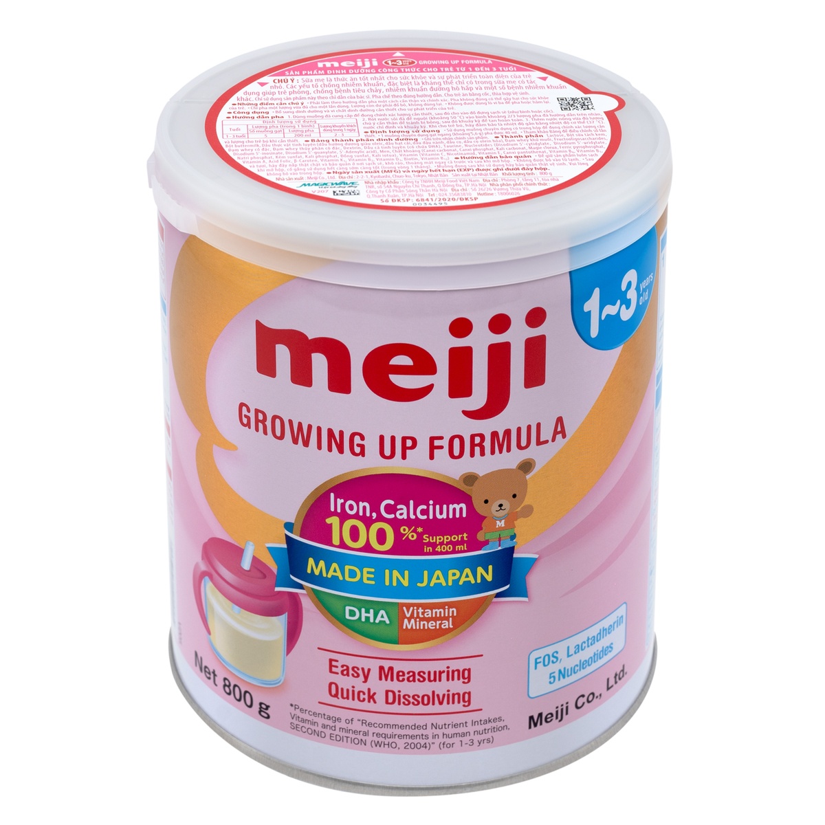 Sữa Meiji Growing Up Formula nhập khẩu cho bé 1-3 tuổi 800g - mặt trái