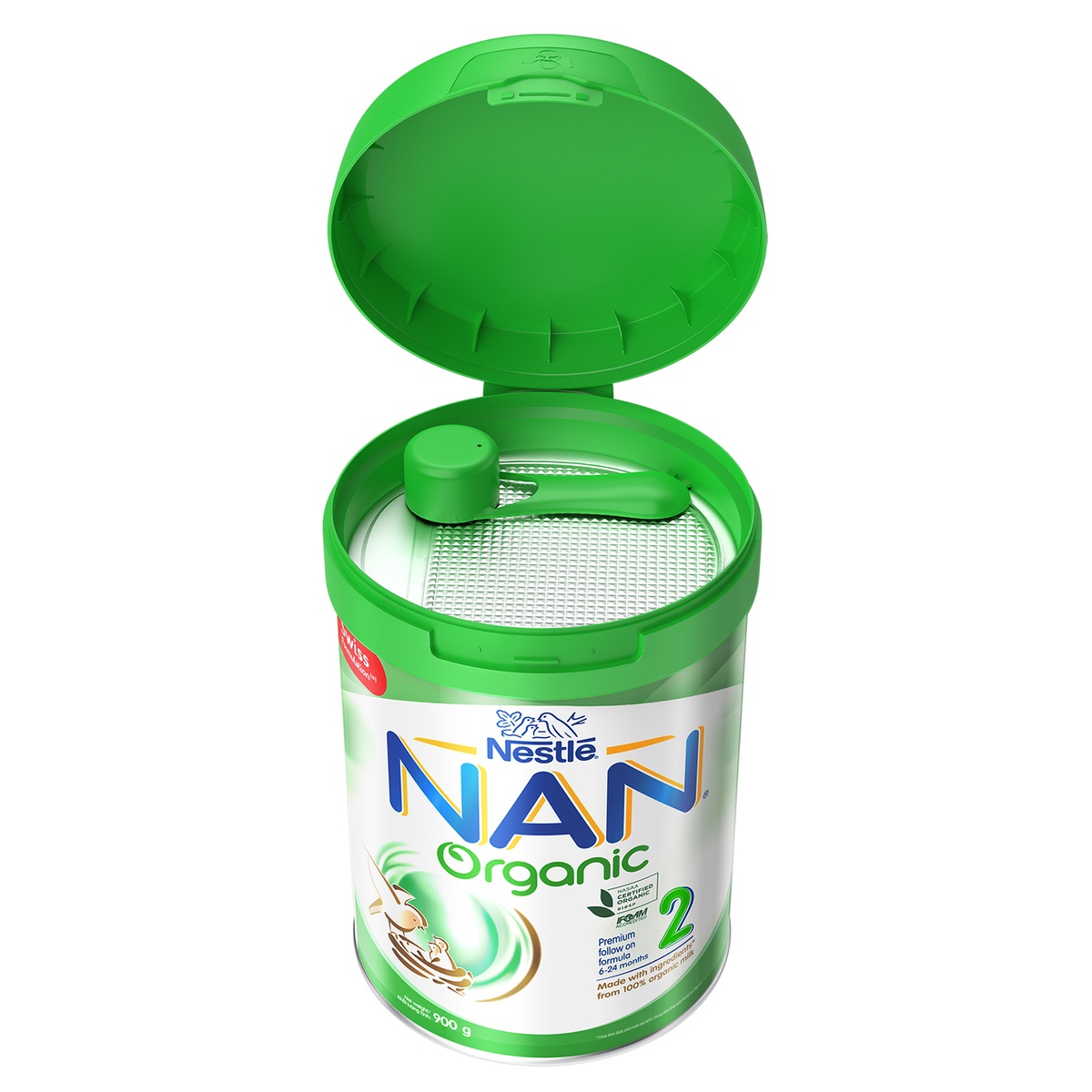 Sữa Nan Organic số 2 900gr cho bé từ 6-24 tháng tuổi - góc nghiêng