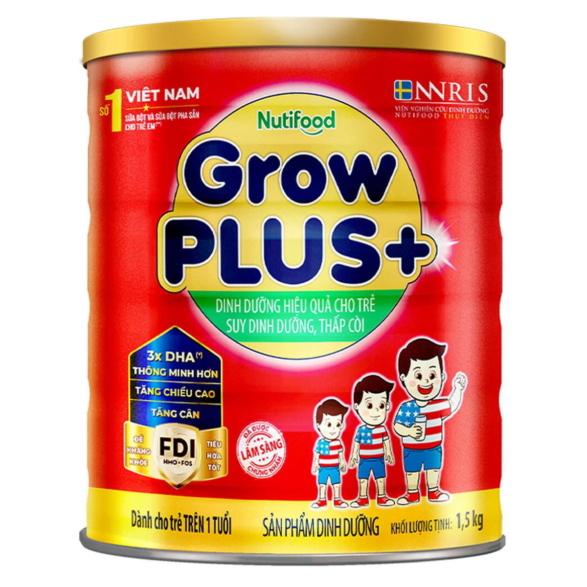 Sữa bột Grow Plus đỏ 1+ 1.5kg  - mặt sau