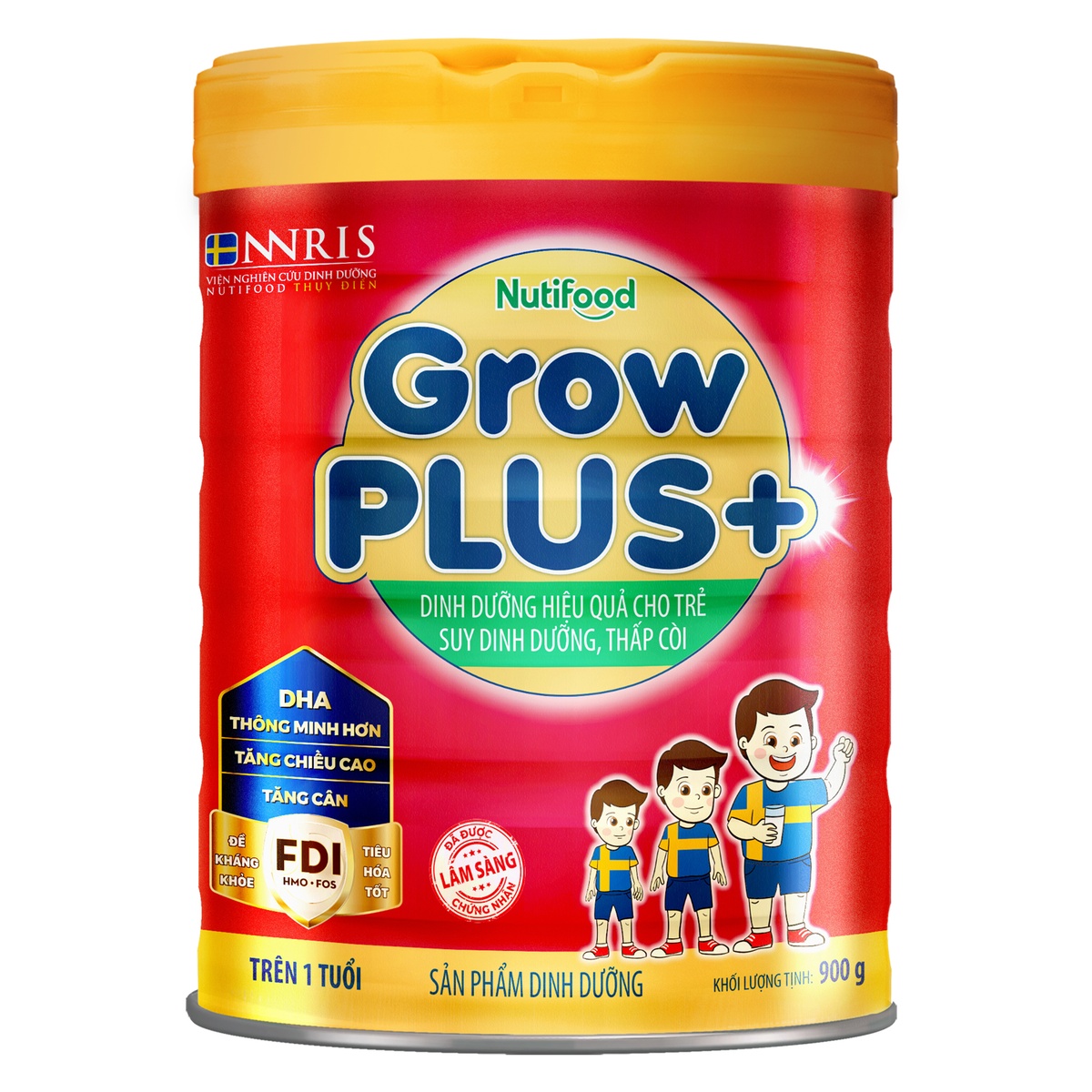 Sữa bột Grow Plus đỏ 1+ 900g  - mặt sau